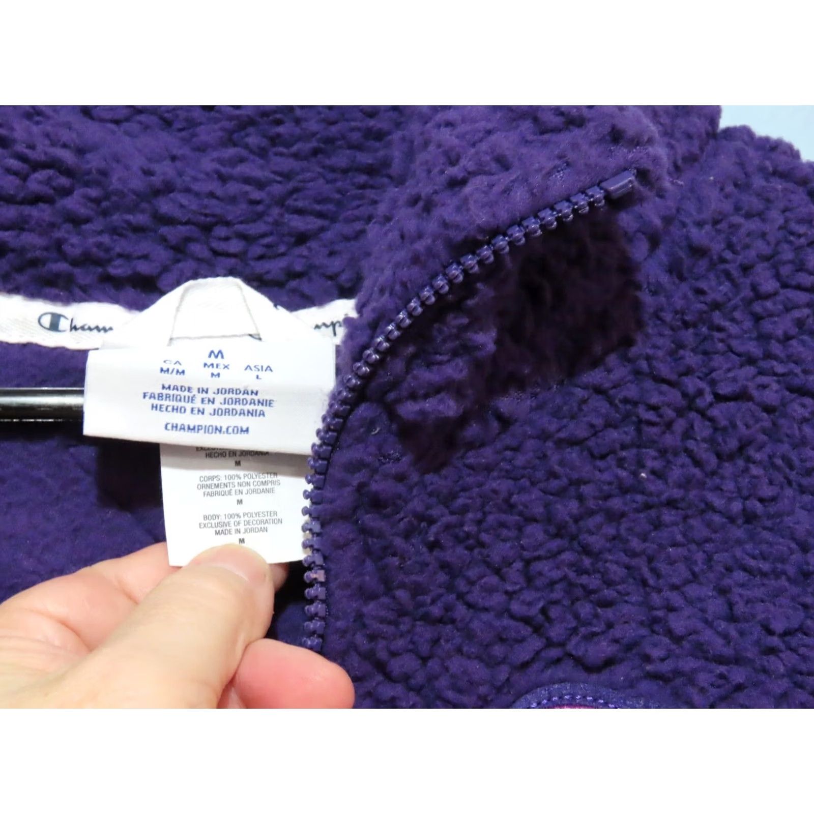 Champion Champion Women’s Jacket Teddy 1/4 Zip Fleece Purple Regular M Long Sleeve Zip Pocket Casual/Party/Cocktail Travel Fall Winter Spring Size M / US 6-8 / IT 42-44 - 2 Thumbnail