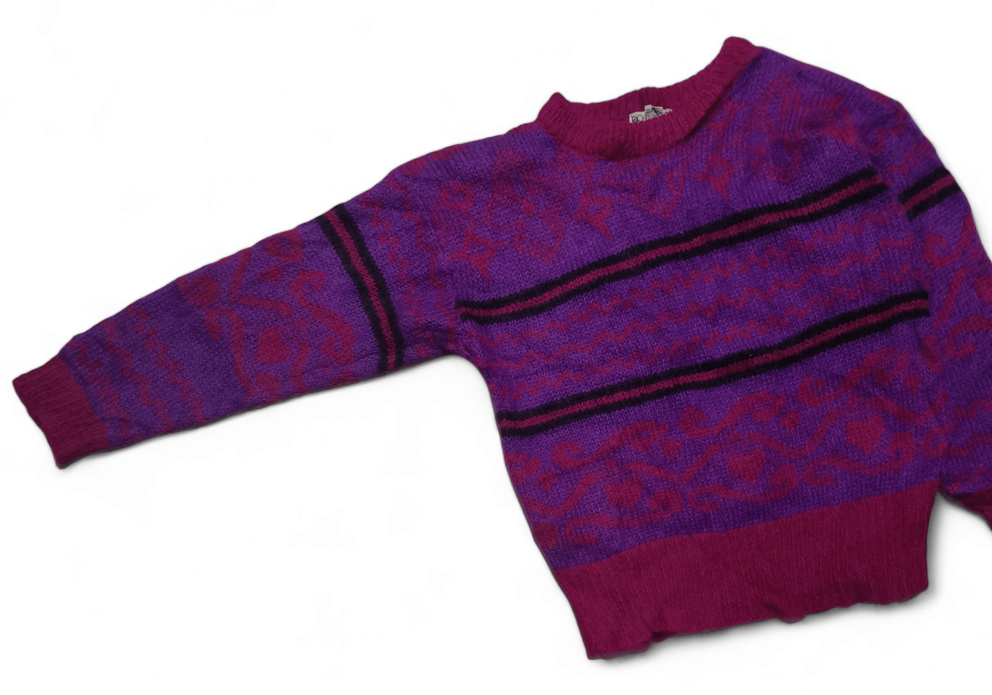 Other Vintage 80s EPOGEE Abstract Motifs Knit Mohair Sweater Size L / US 10 / IT 46 - 3 Thumbnail
