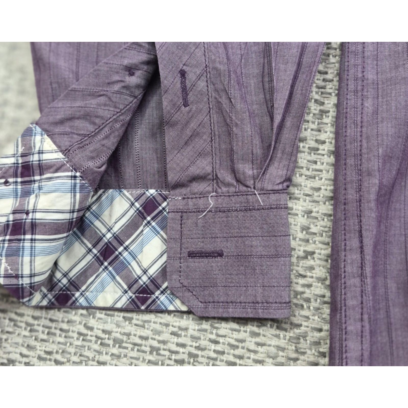 Vintage Cinch Button Up Shirt Mens XL Purple Striped Modern Fit Long Sleeve Western Size US XL / EU 56 / 4 - 4 Thumbnail