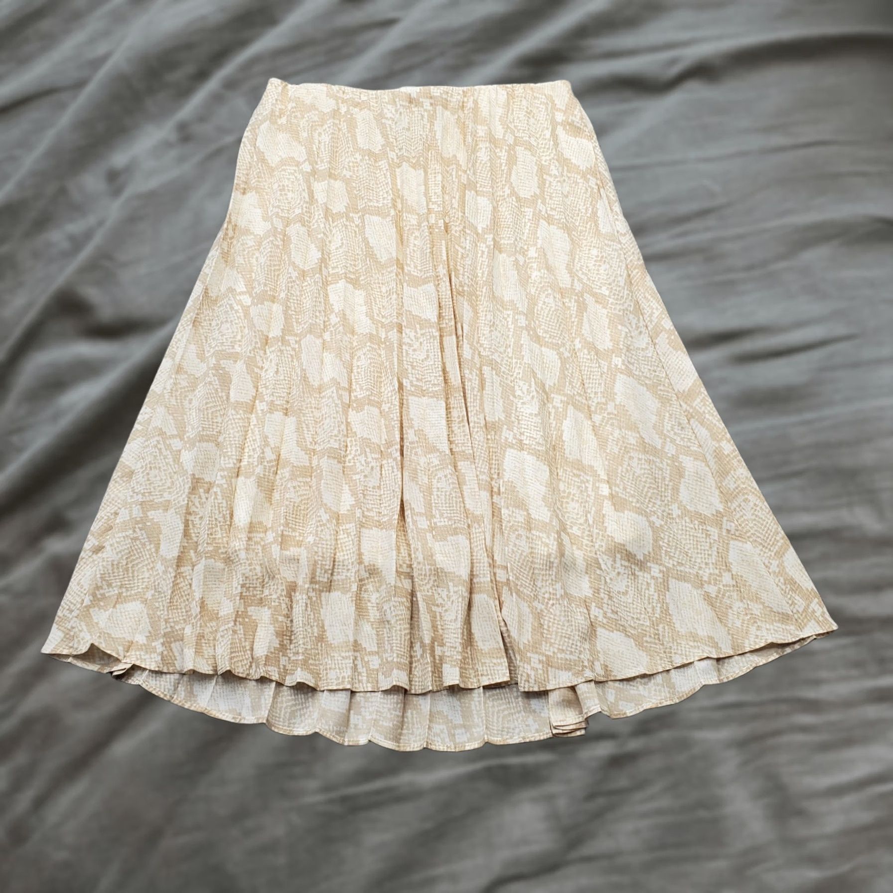 Worthington Worthington A-Line Skirt Womens PM Multicolor Python Animal Lined Elastic Waist Midi Skirt Womens PM 14.5" 27.5" NWT Casual Womens Size 32" / US 10 / IT 46 - 1 Thumbnail