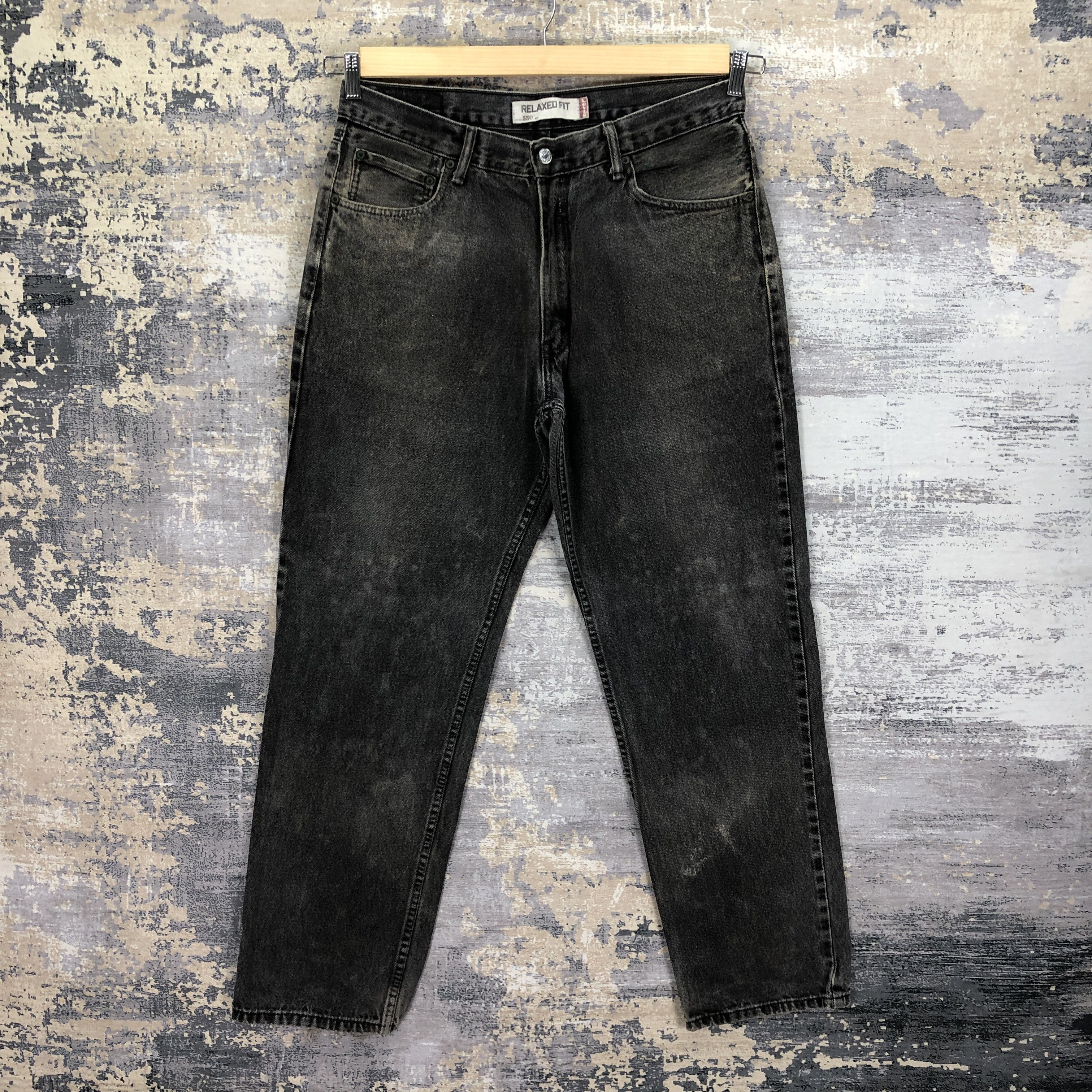 Levi's Vintage Levis 550 Jeans Super Black Levis Denim Pants Size US 34 / EU 50 - 2 Thumbnail