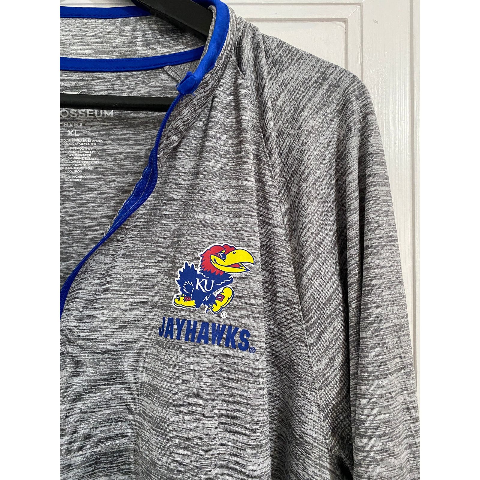 Colosseum Athletics Kansas Jayhawks Gray 1/4-Zip Men's Size XL Size US XL / EU 56 / 4 - 2 Thumbnail