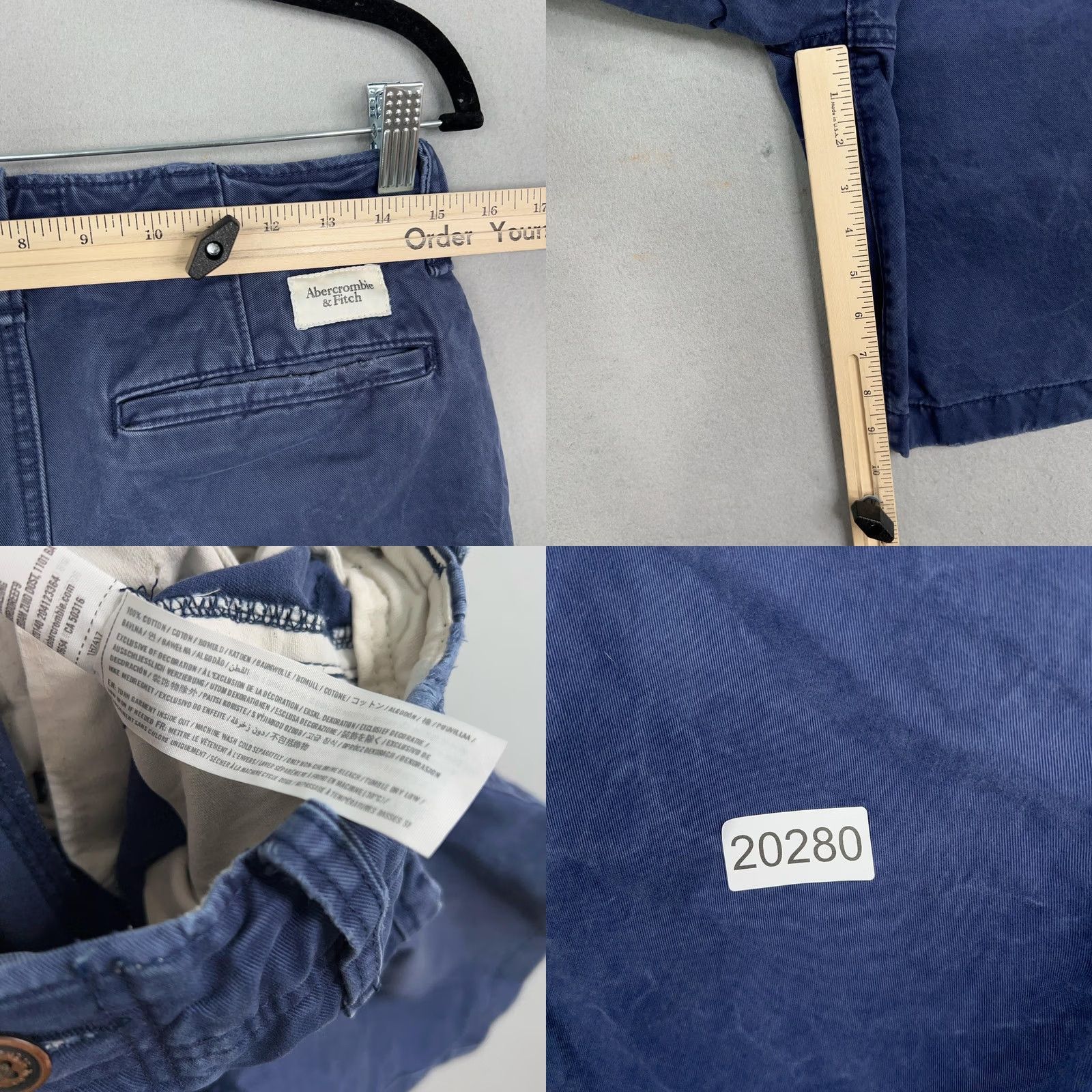 Abercrombie & Fitch Abercrombie & Fitch Shorts Mens 28 Blue Faded Classic Chino Button Fly Preppy Y2K Size US 28 / EU 44 - 9 Thumbnail