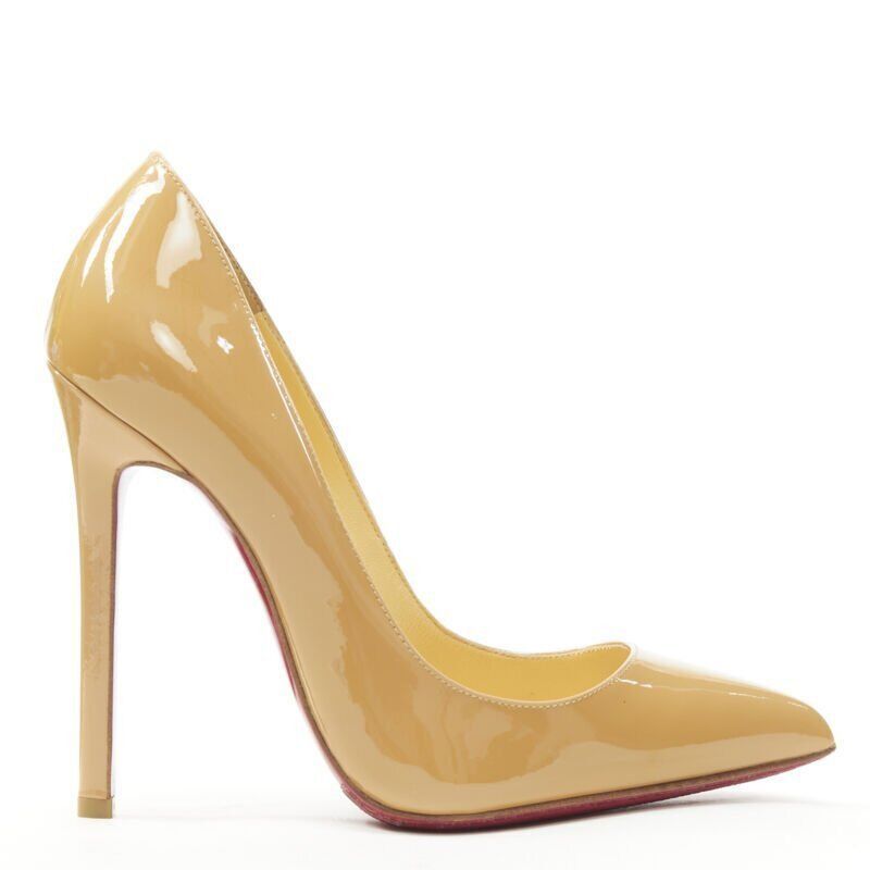 Christian Louboutin CHRISTIAN LOUBOUTIN Pigalle 120 nude patent leather pointy stiletto pigalle EU36 Size US 6 / IT 36 - 1 Thumbnail