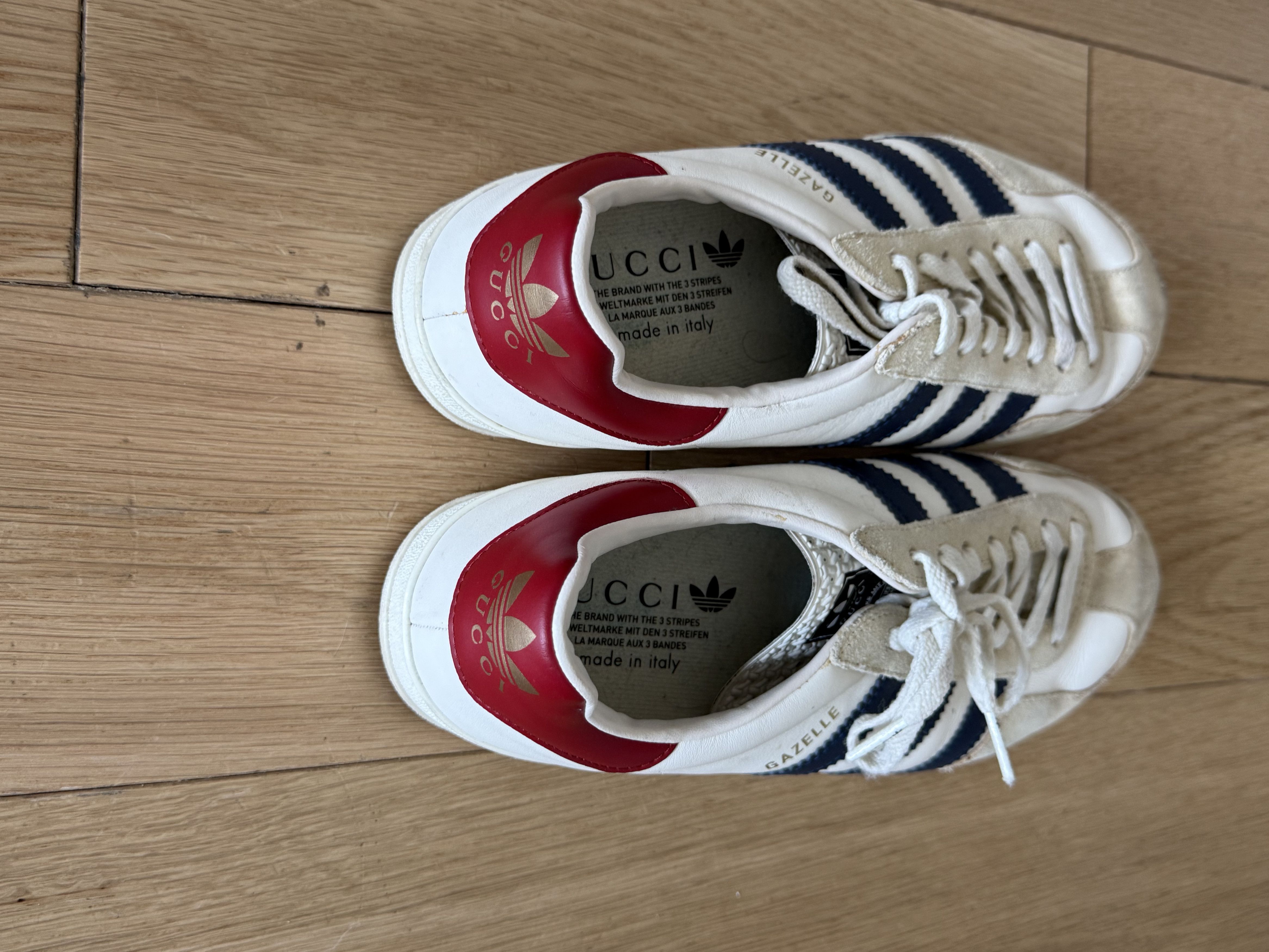adidas gazelle silver green womens GUCCI - Sneakers Gazelle Gucci x Adidas en daim et velours rouge (T43.5)  d'occasion