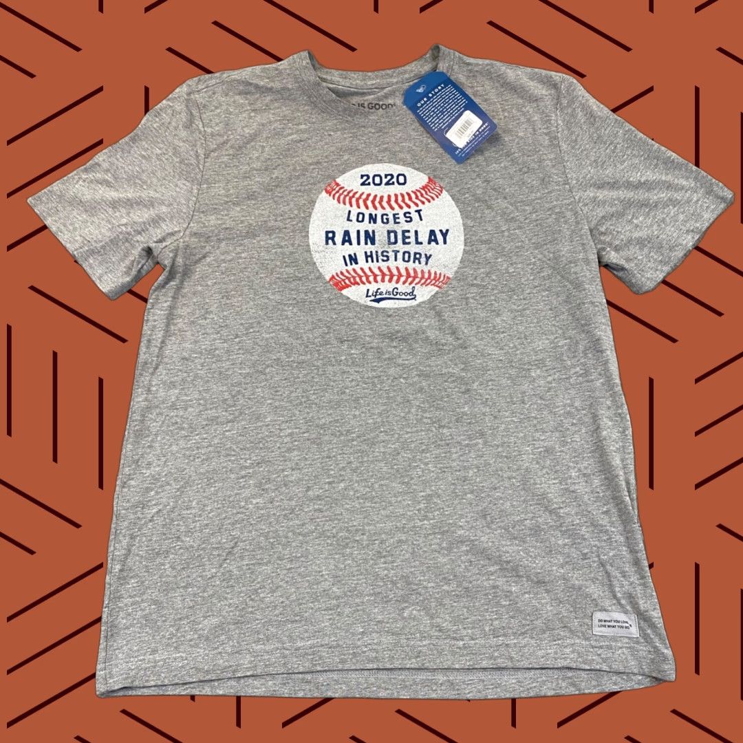 Life is Good VINTAGE: No — Life is Good Baseball Shirt Mens Medium Gray 2020 Rain Delay Crusher Graphic NEW Size US M / EU 48-50 / 2 - 1 Thumbnail