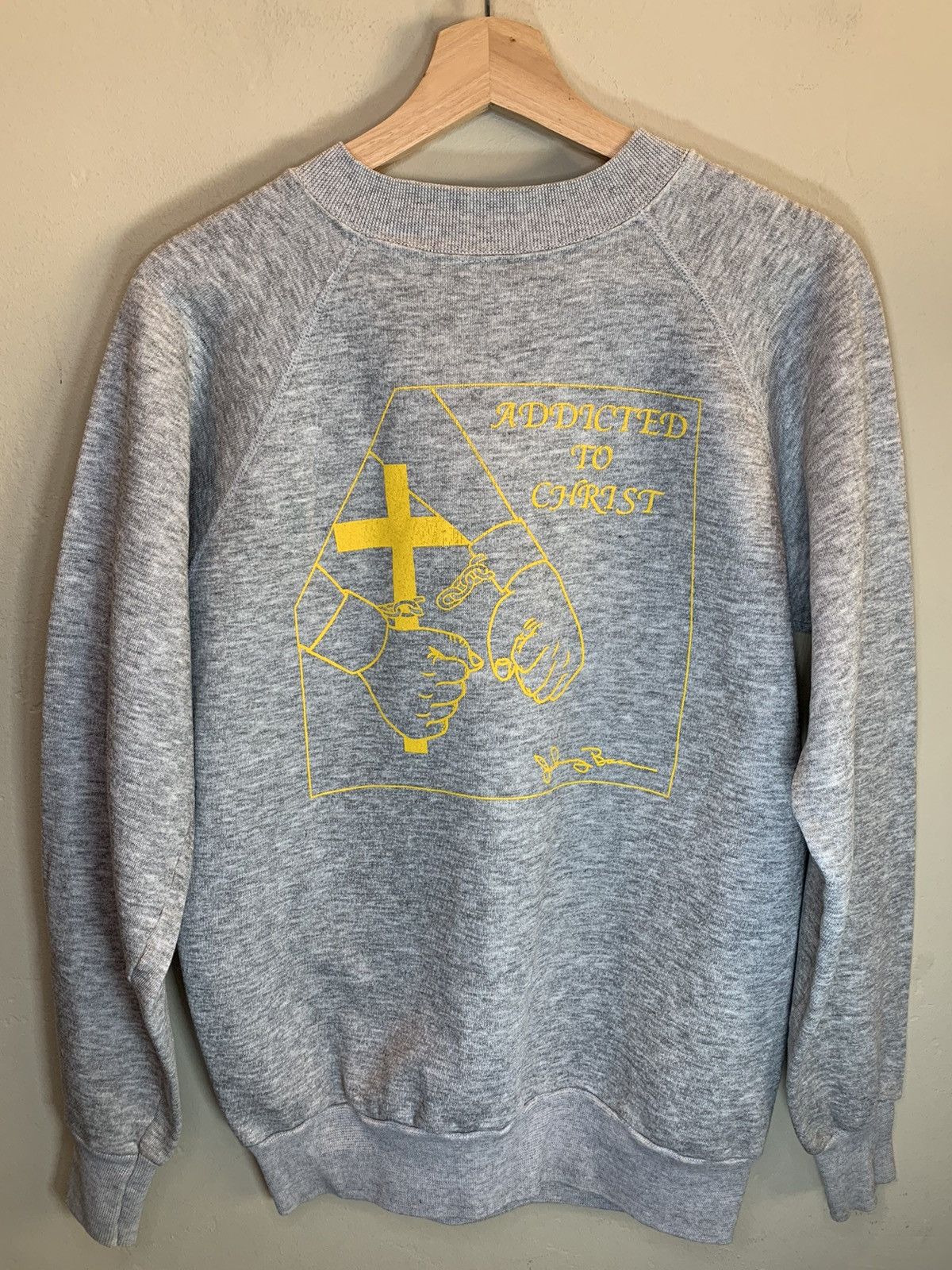 Vintage *RARE* Vintage 70’s Addicted To Christ Jesus Sweatshirt Size US M / EU 48-50 / 2 - 1 Thumbnail