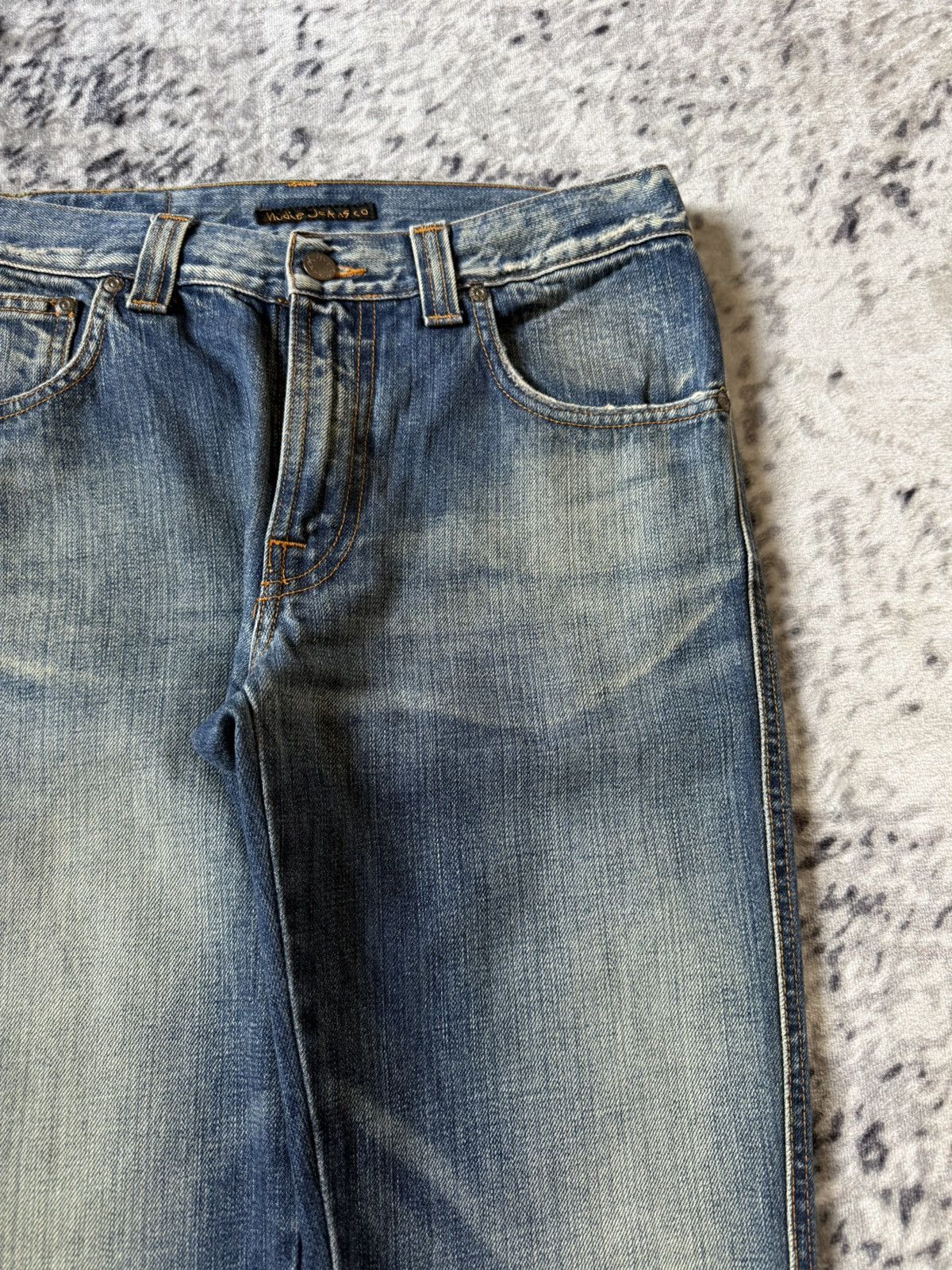 Nudie Jeans Vintage Nudie Low Slim Jim Indigo Thread Jeans Size US 30 / EU 46 - 4 Thumbnail
