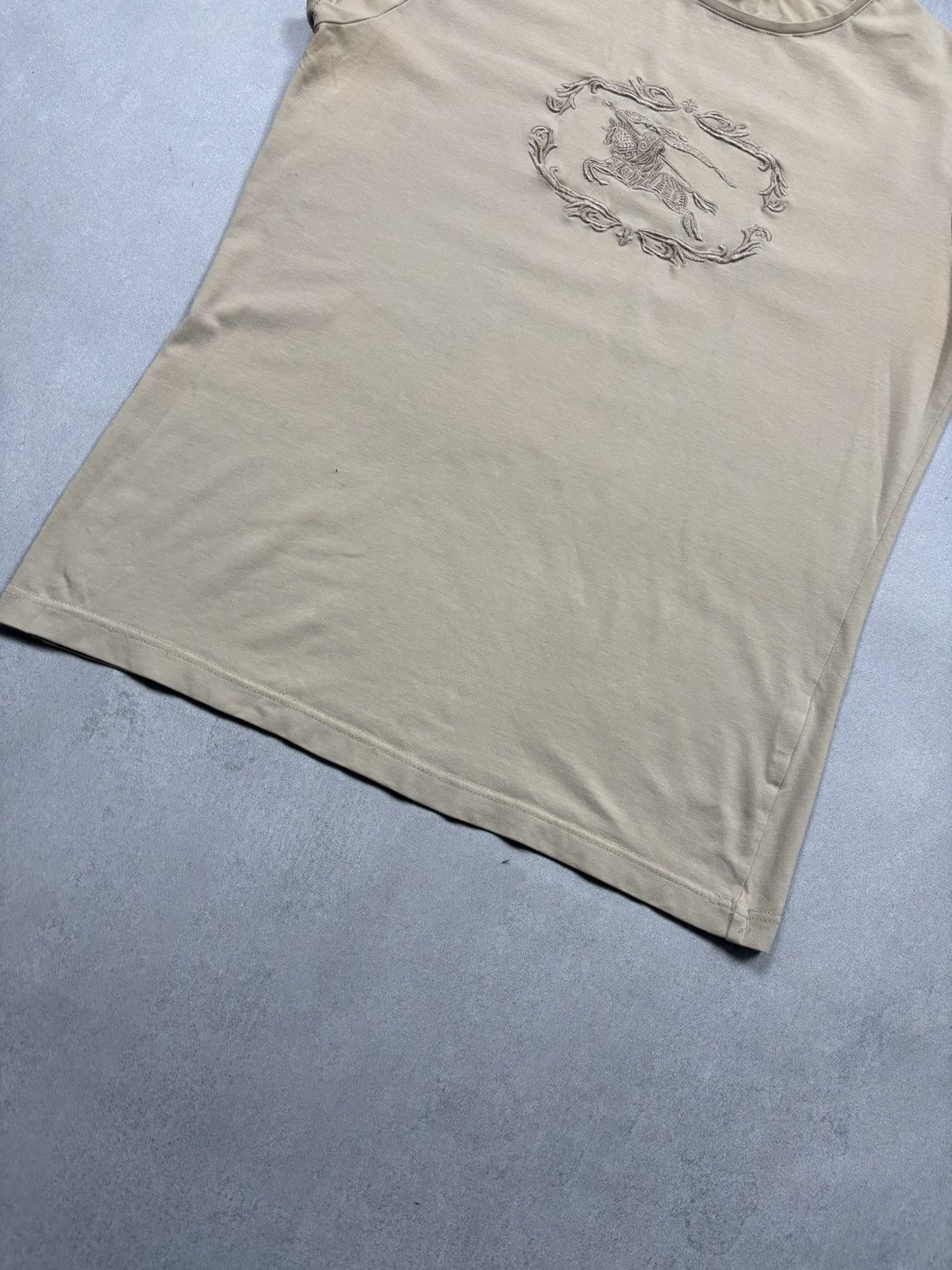 Burberry Burberry Knight Crest Beige Embroidered Tee Y2K Archival 00s Size M / US 6-8 / IT 42-44 - 4 Thumbnail