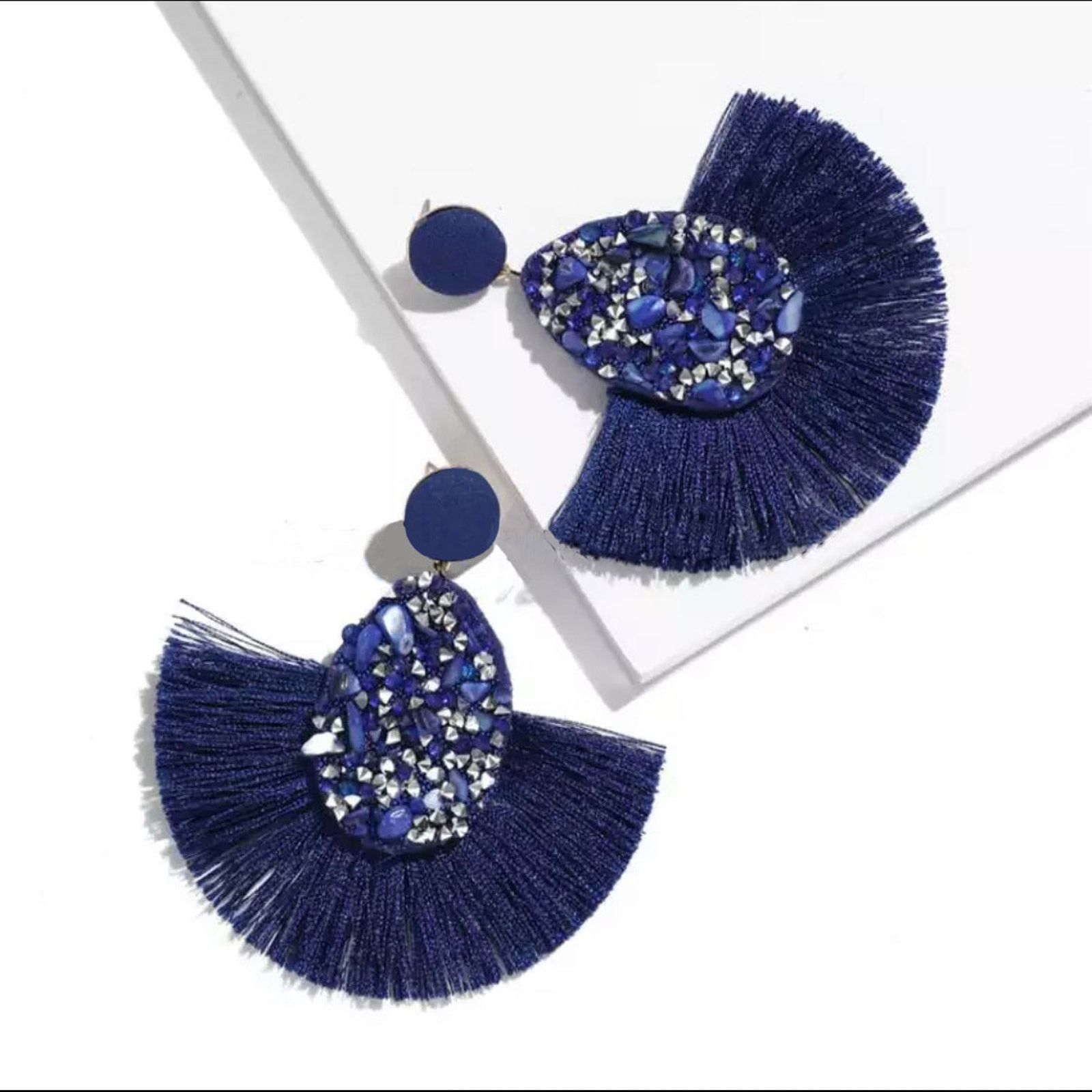 & Other Stories Emporia Bohemian Crystal Tassel Earrings - Blue Size ONE SIZE - 2 Thumbnail