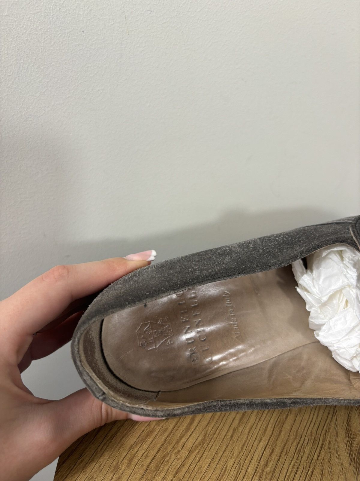 Brunello Cucinelli Brunello Cucinelli Italian Luxury Gray Suede Loafers Shoes Size US 10 / IT 40 - 16 Thumbnail
