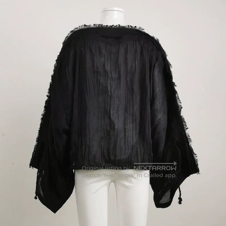 Loewe Loewe Black cotton-linen blend oversized top Size XS / US 0-2 / IT 36-38 - 2 Thumbnail