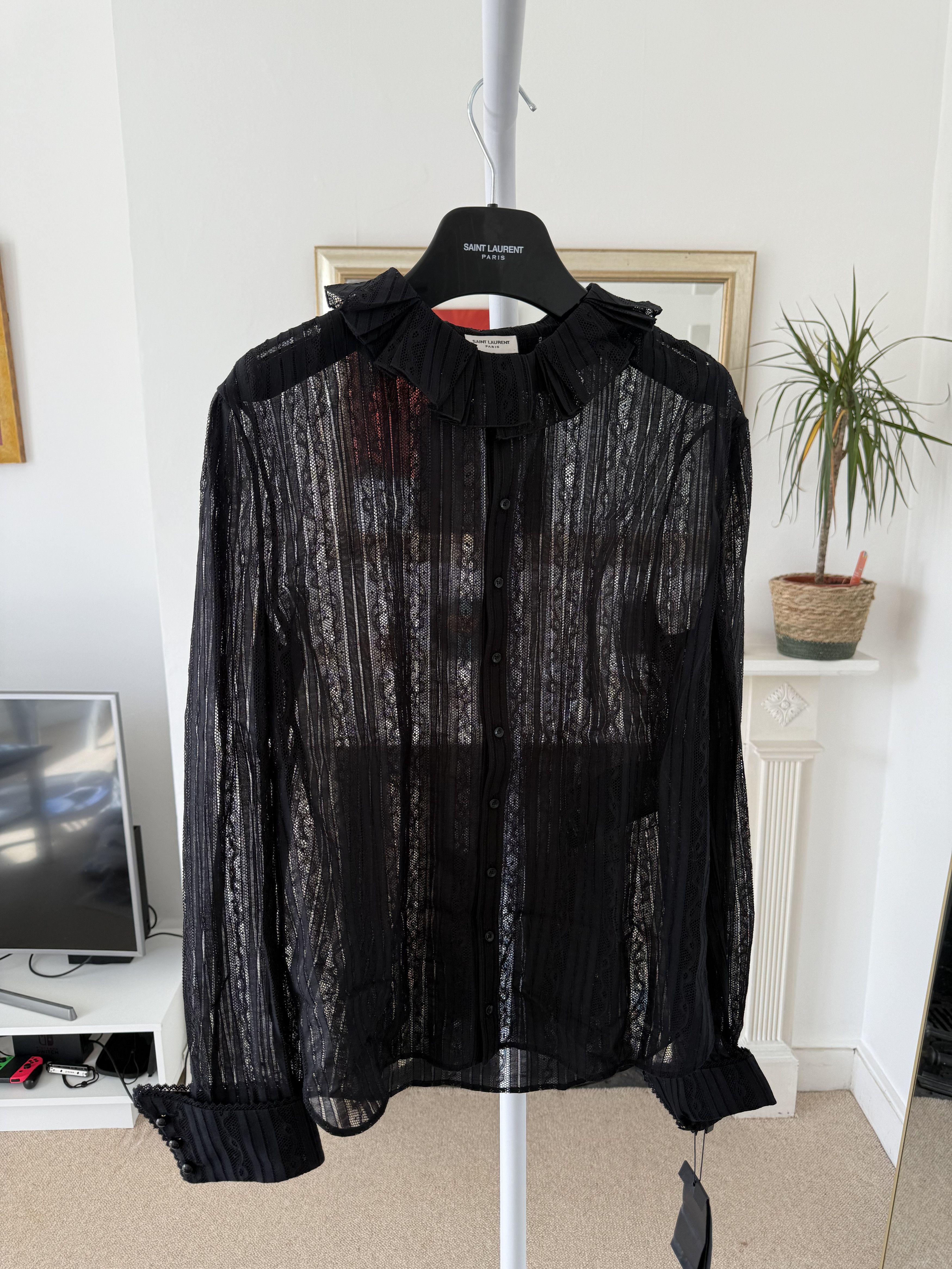 Saint Laurent Paris SS22 Saint Laurent Button Shirt in Lace Size US M / EU 48-50 / 2 - 2 Thumbnail