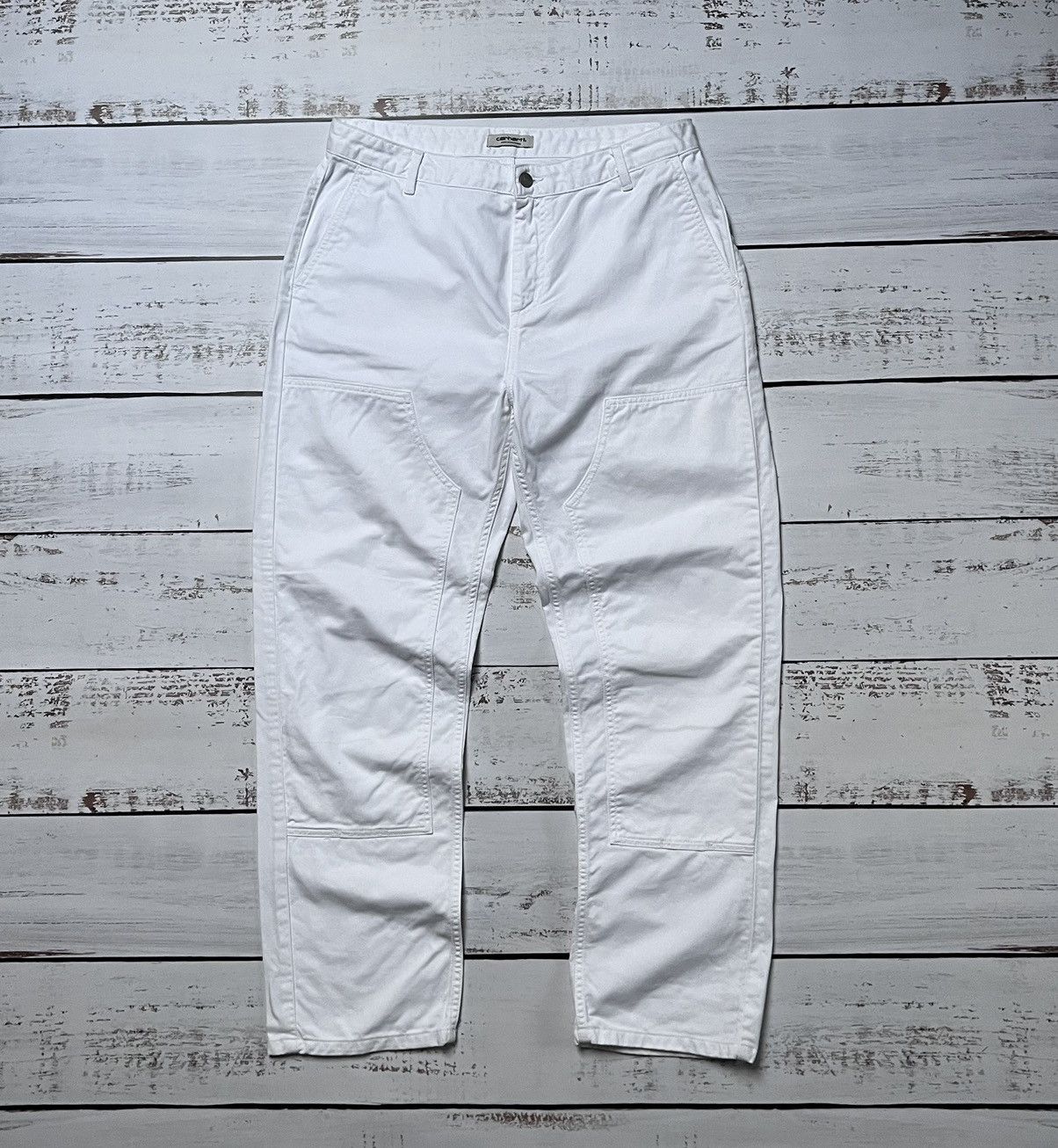 Carhartt × Carhartt Wip × Vintage Vintage Carhartt Double Knee Pants Baggy Denim White Y2K Size US 32 / EU 48 - 7 Thumbnail