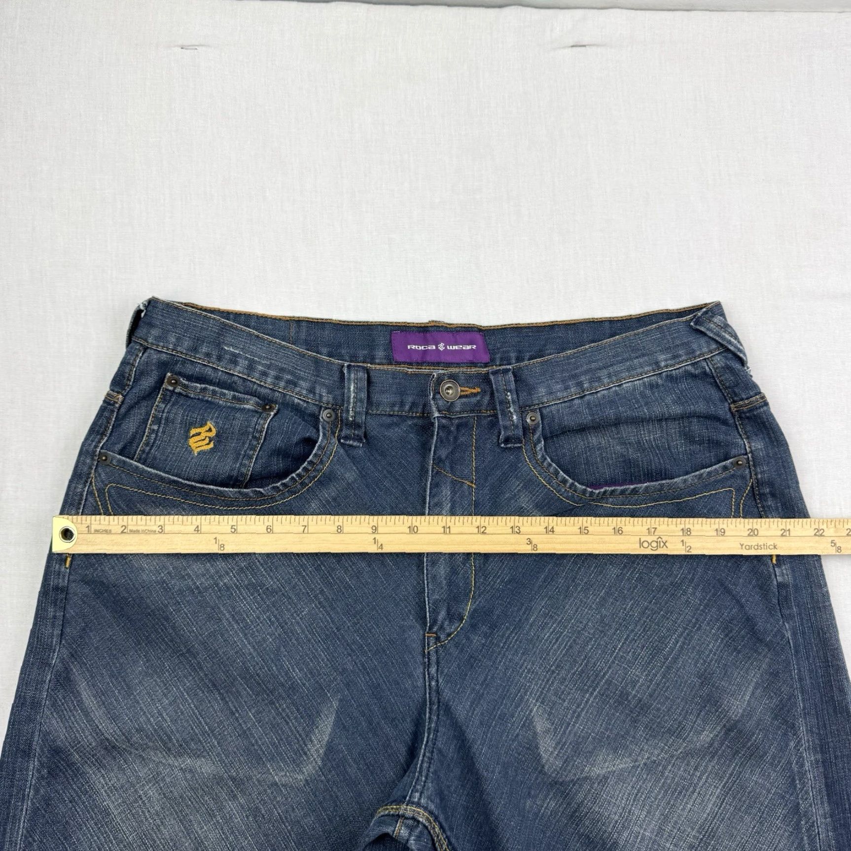 Rocawear VINTAGE Rocawear Jeans Adult 36x33 Black Wide-Leg Grunge Y2K Punk Hipster Jeans Mens Size US 36 / EU 52 - 6 Thumbnail