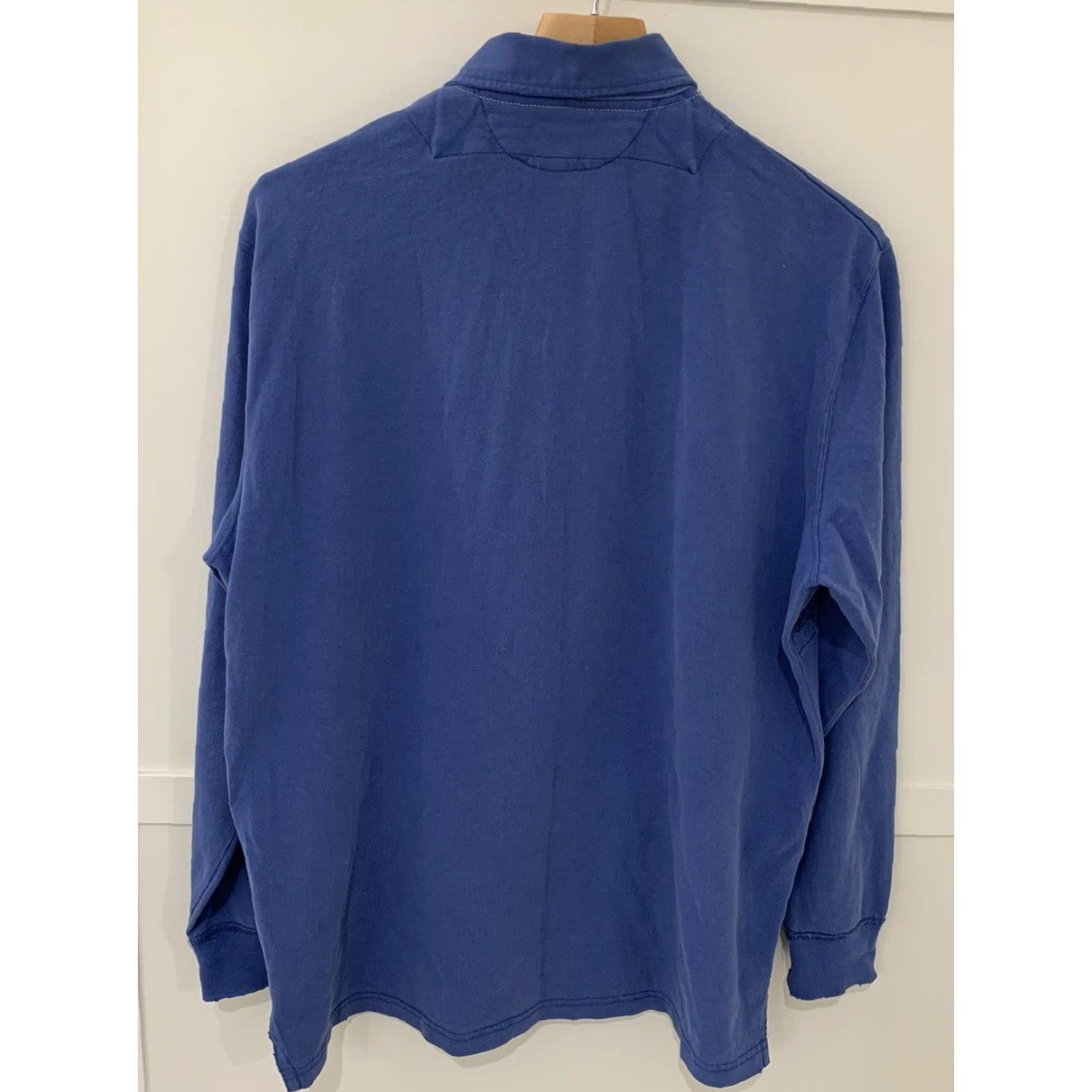 Polo Ralph Lauren VINTAGE Polo Ralph Lauren Rugby Shirt Medium Blue 90s Long Sleeve Pocket Mens Size US M / EU 48-50 / 2 - 2 Thumbnail