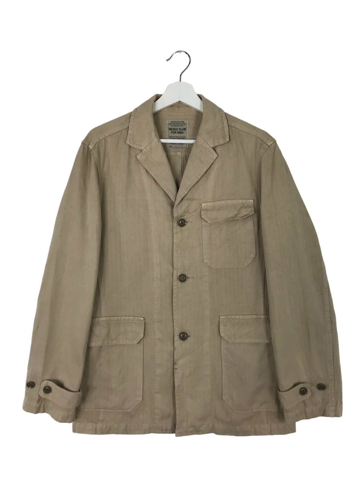 Japanese Brand × Nicole Club 💥 NICOLE CLUB FOR MEN HARRINGBONE TWILL CHORE JACKET Size US M / EU 48-50 / 2 - 5 Thumbnail