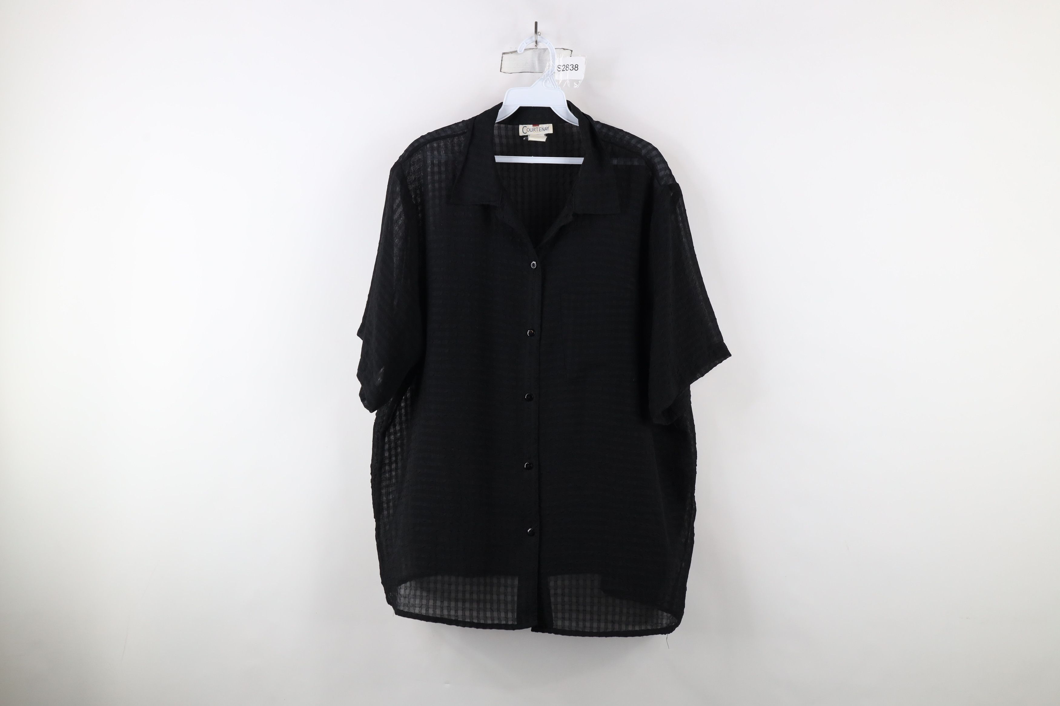 Vintage Vintage 90s Streetwear Camp Collar Button Shirt Black Size XXL / US 16-18 / IT 52-54 - 1 Thumbnail