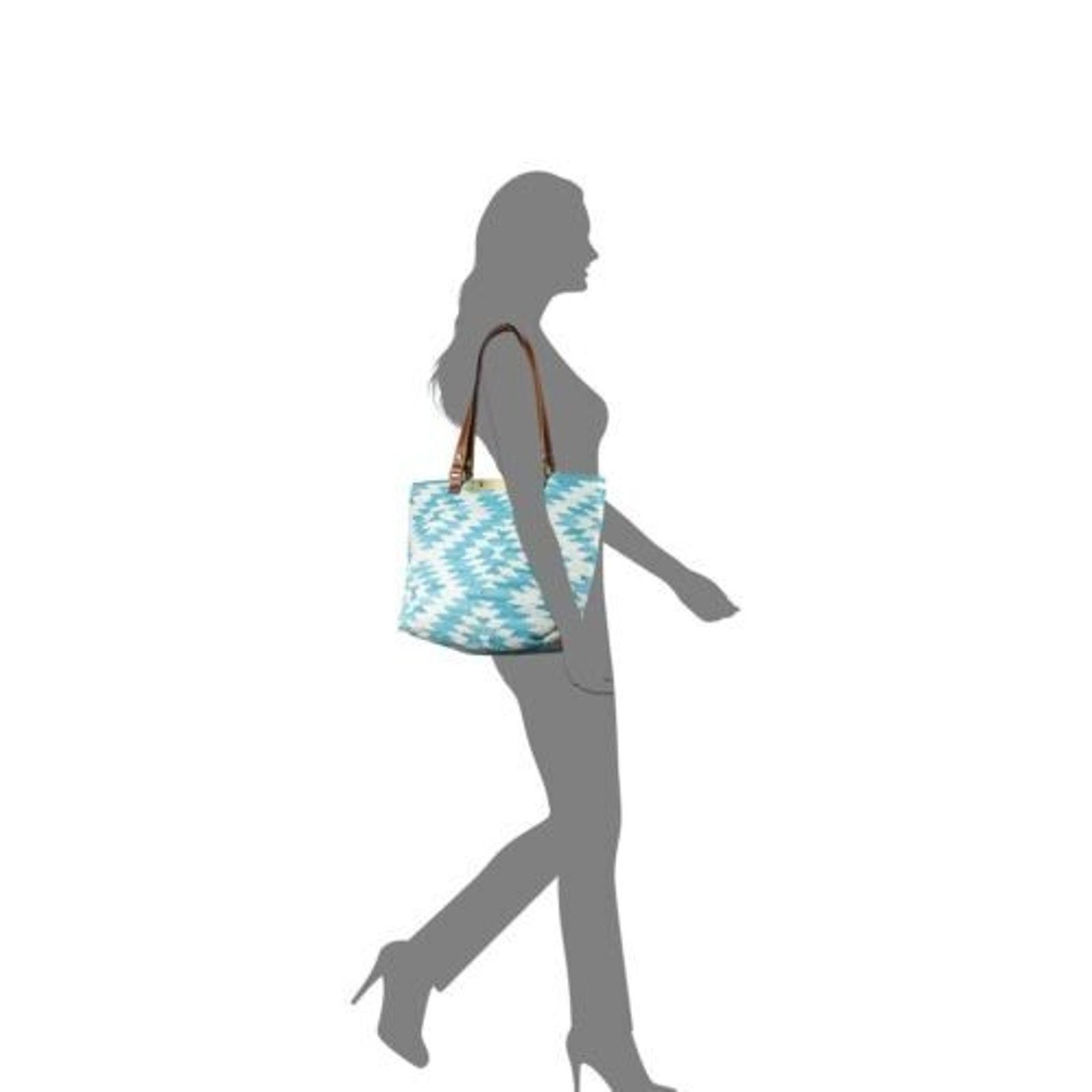 Patricia Nash Patricia Nash Woven Chennai Tote Blue White Bag B000583 Size ONE SIZE - 2 Thumbnail