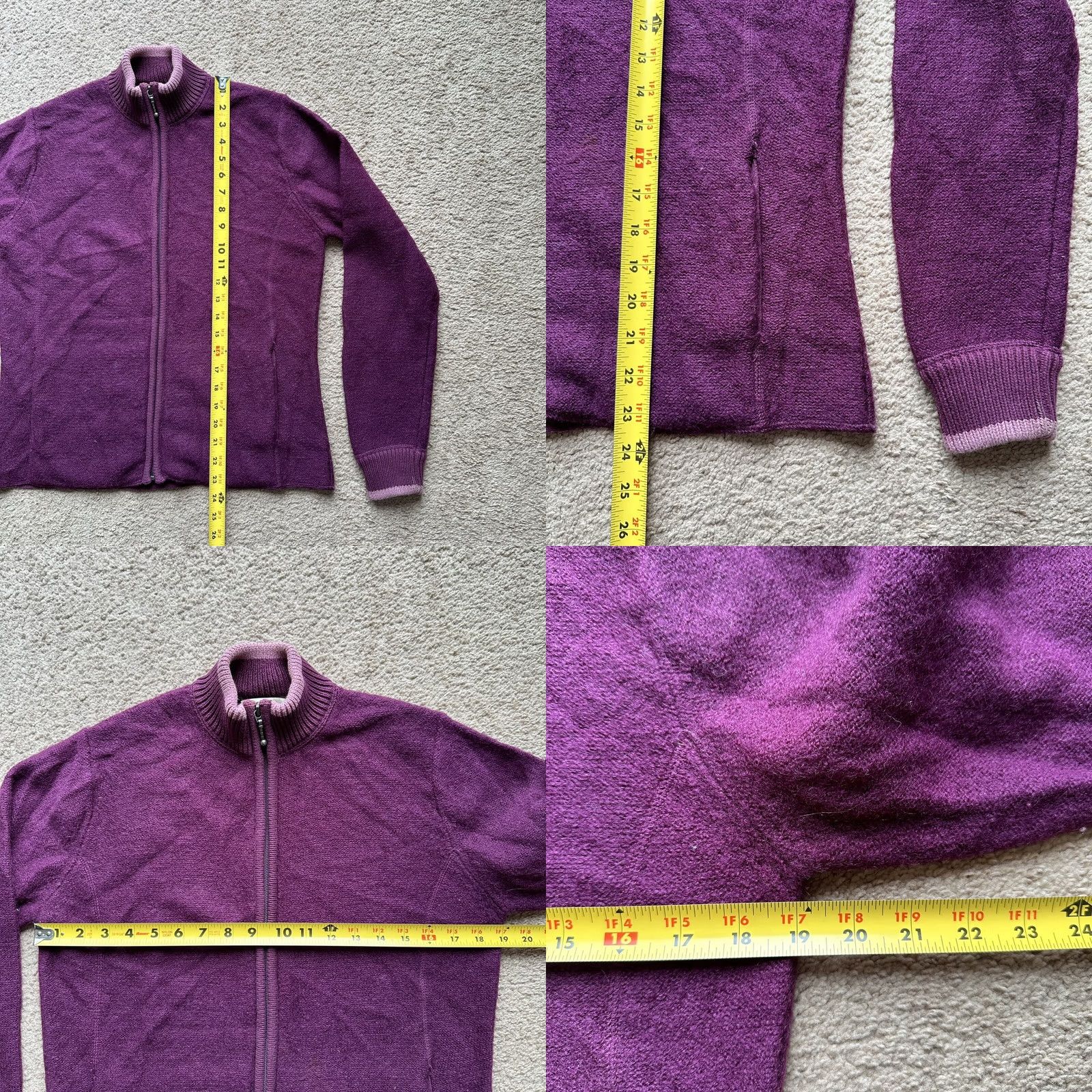 Vintage Cabela's Sweater Womens Small Full Zip Pink Mock Neck Wool Blend Pockets Size S / US 4 / IT 40 - 8 Thumbnail