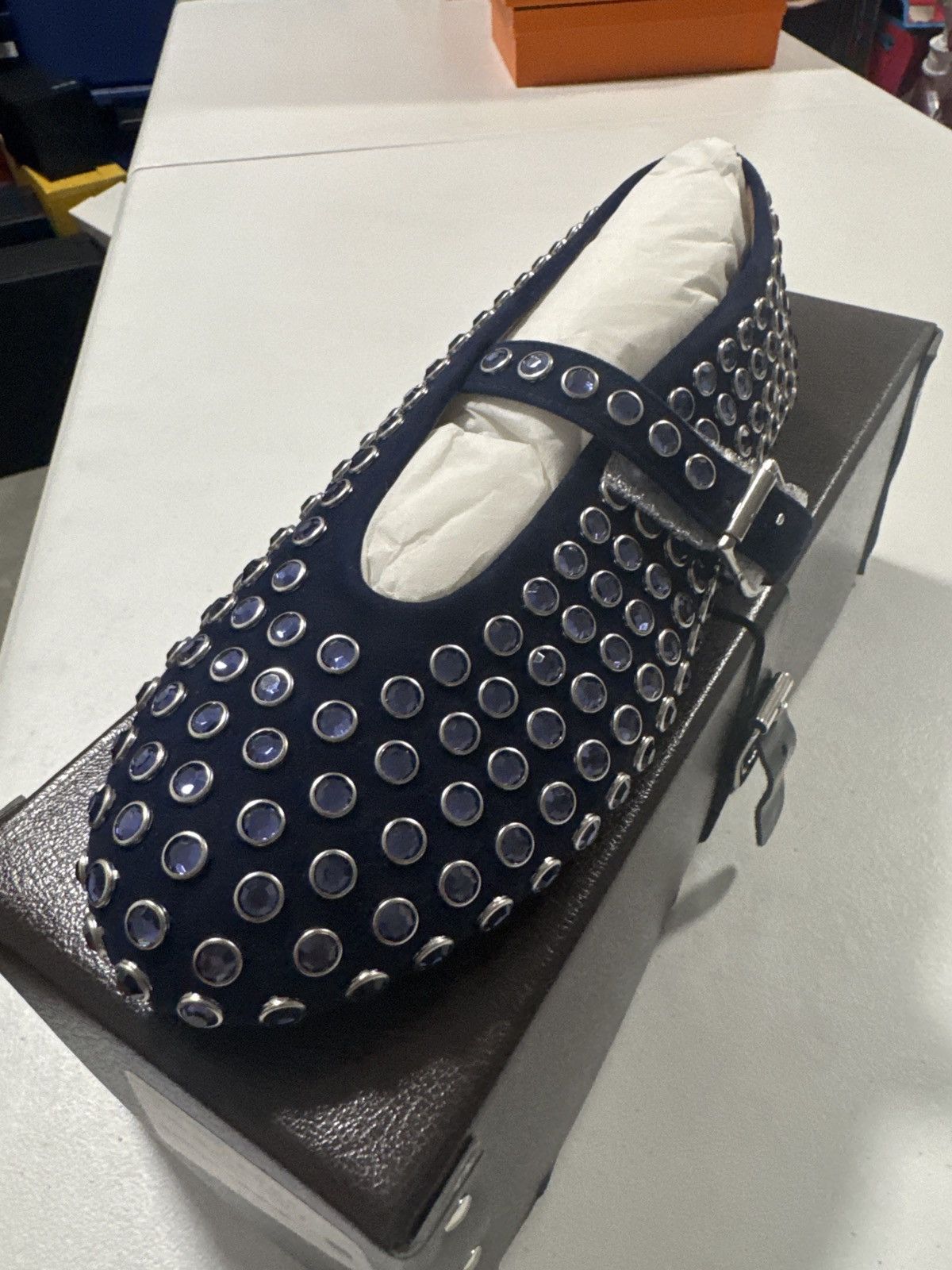 Alaia Limited navy Alaia Crystal ballet flats Size US 8 / IT 38 - 1 Thumbnail