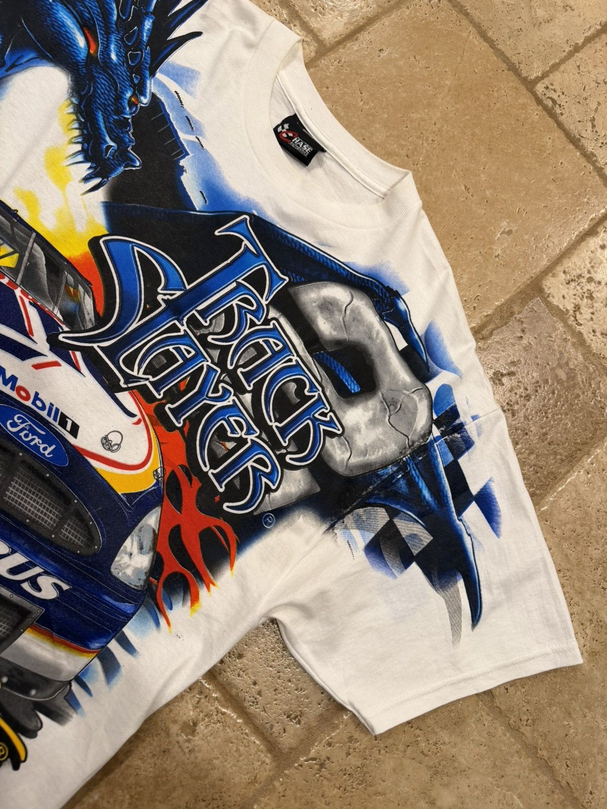 Vintage NASCAR Vintage Rusty Wallace Track Slayer White/Blue Tee Size US L / EU 52-54 / 3 - 13 Thumbnail