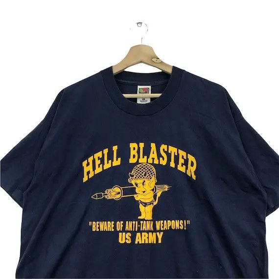 Vintage Vtg 90’ HELL BLASTER US Army Military Anti Tank Tee Shirt Size US L / EU 52-54 / 3 - 4 Thumbnail