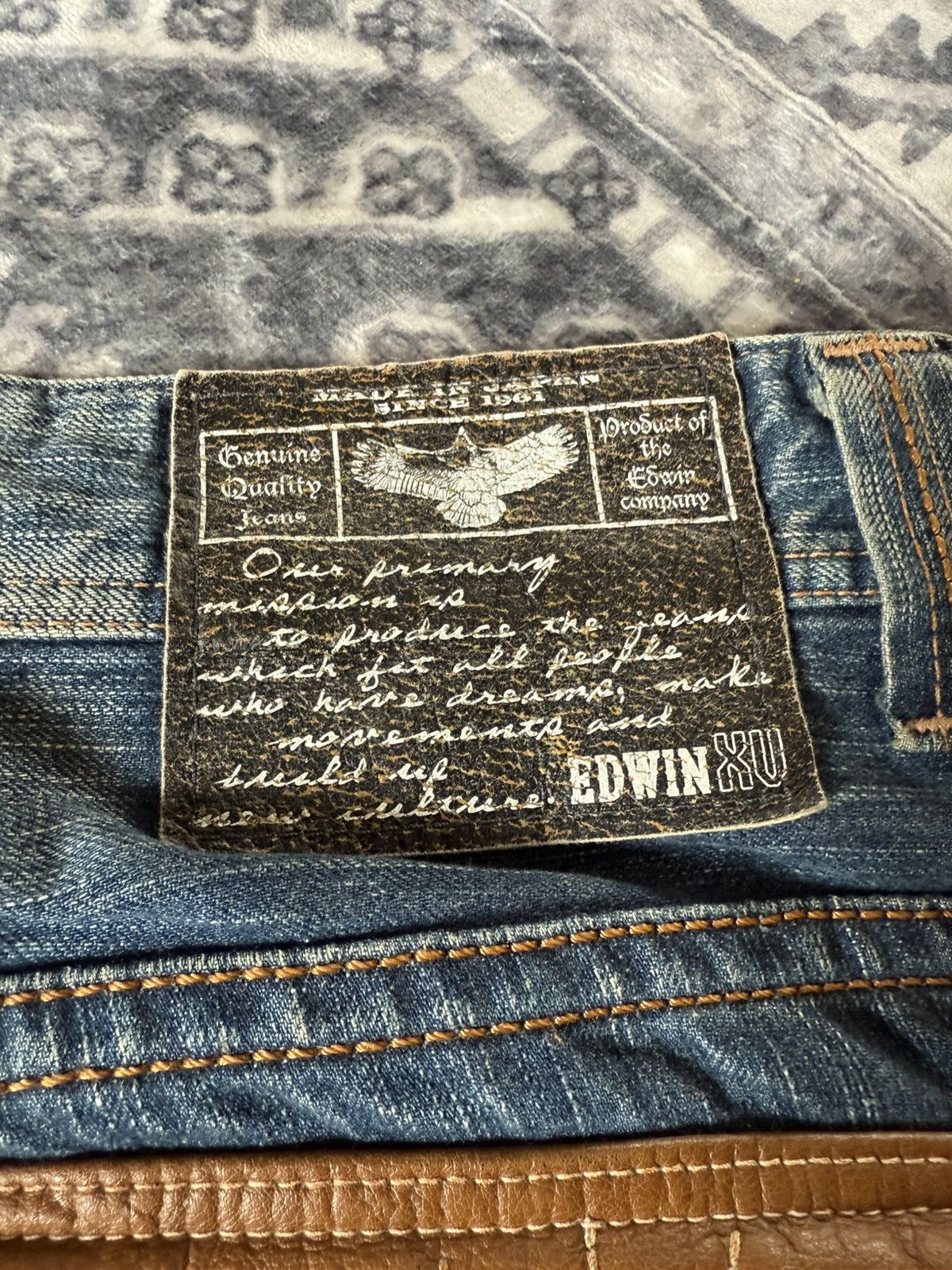 Japanese Brand Edwin 431 XV Over Stitched Western Japanese Flare Jeans Size US 29 - 22 Thumbnail