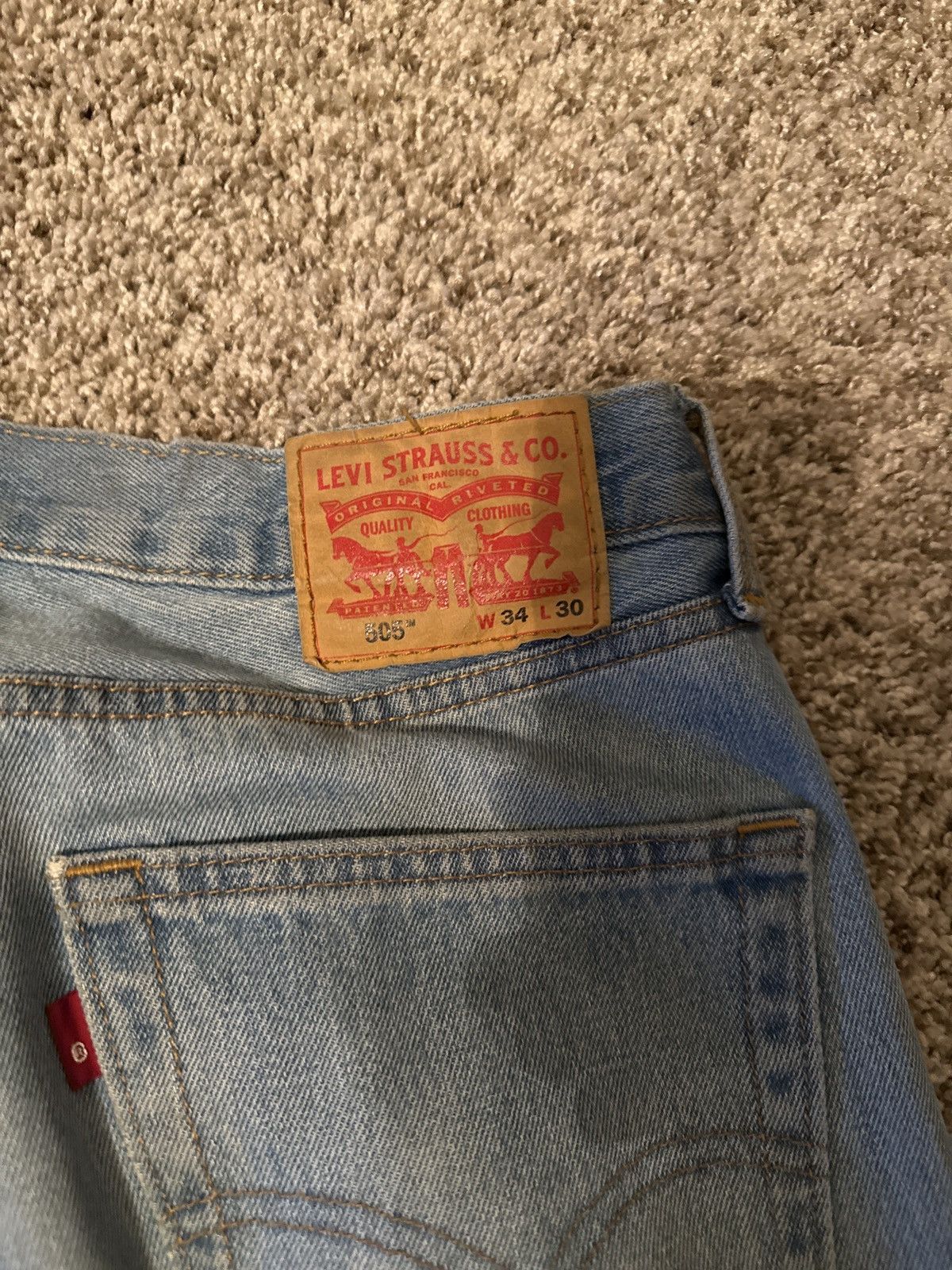 Levi's Levi 505 Light wash Denim Size US 34 / EU 50 - 2 Thumbnail