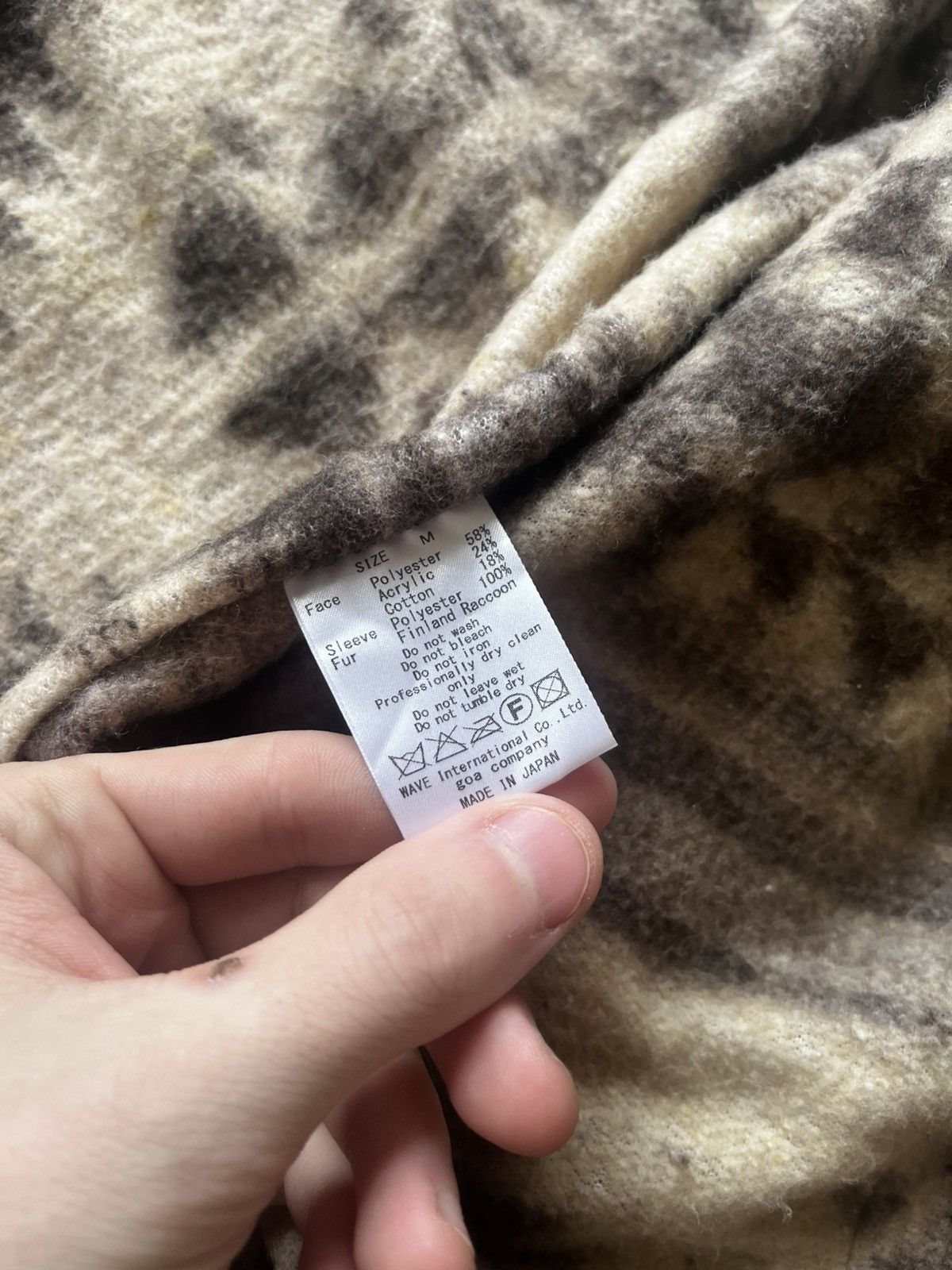 GOA tribal raccoon fur hood mid length Japanese coat