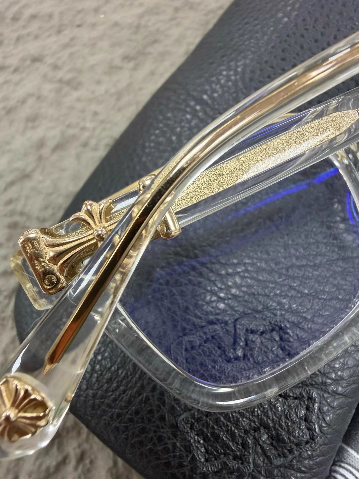 Chrome Hearts Chrome Hearts Gold Cross Clear Glasses CH Size ONE SIZE - 6 Thumbnail