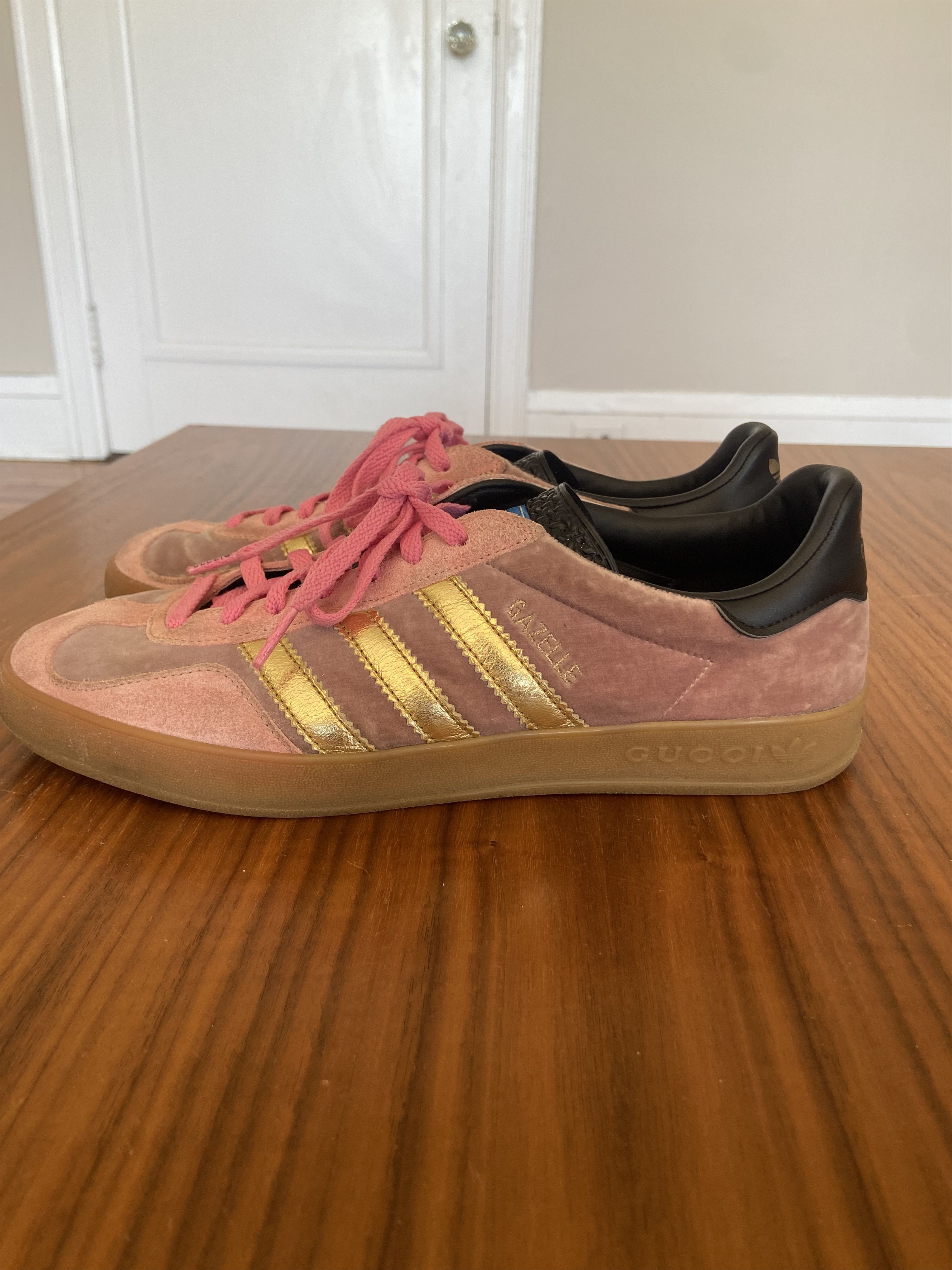 Adidas × Gucci Adidas X Gucci Gazelle Pink Velvet Size US 10 / IT 40 - 7 Thumbnail