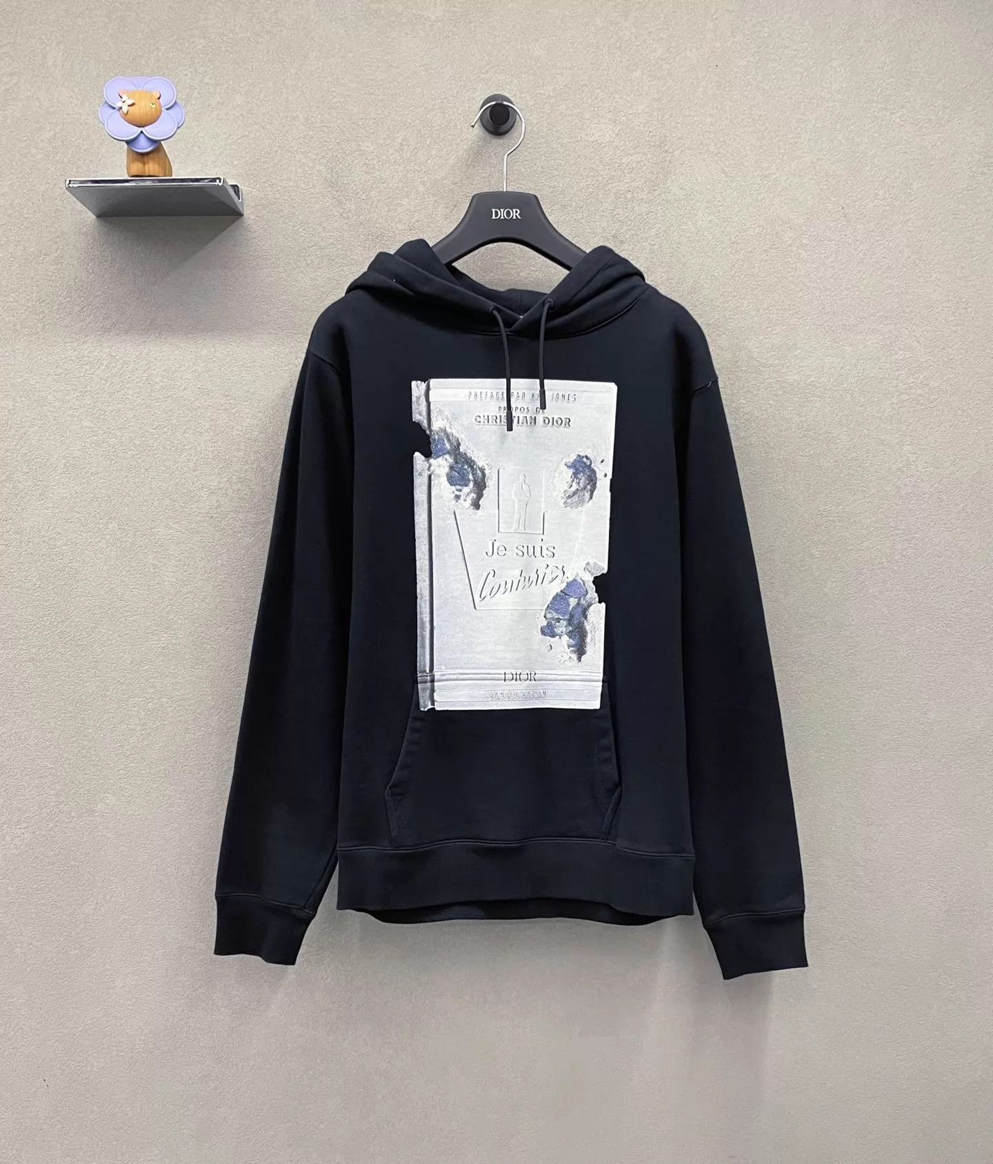 Dior Black Graphic Print Hoodie with Drawstring Hood Size US S / EU 44-46 / 1 - 1 Thumbnail