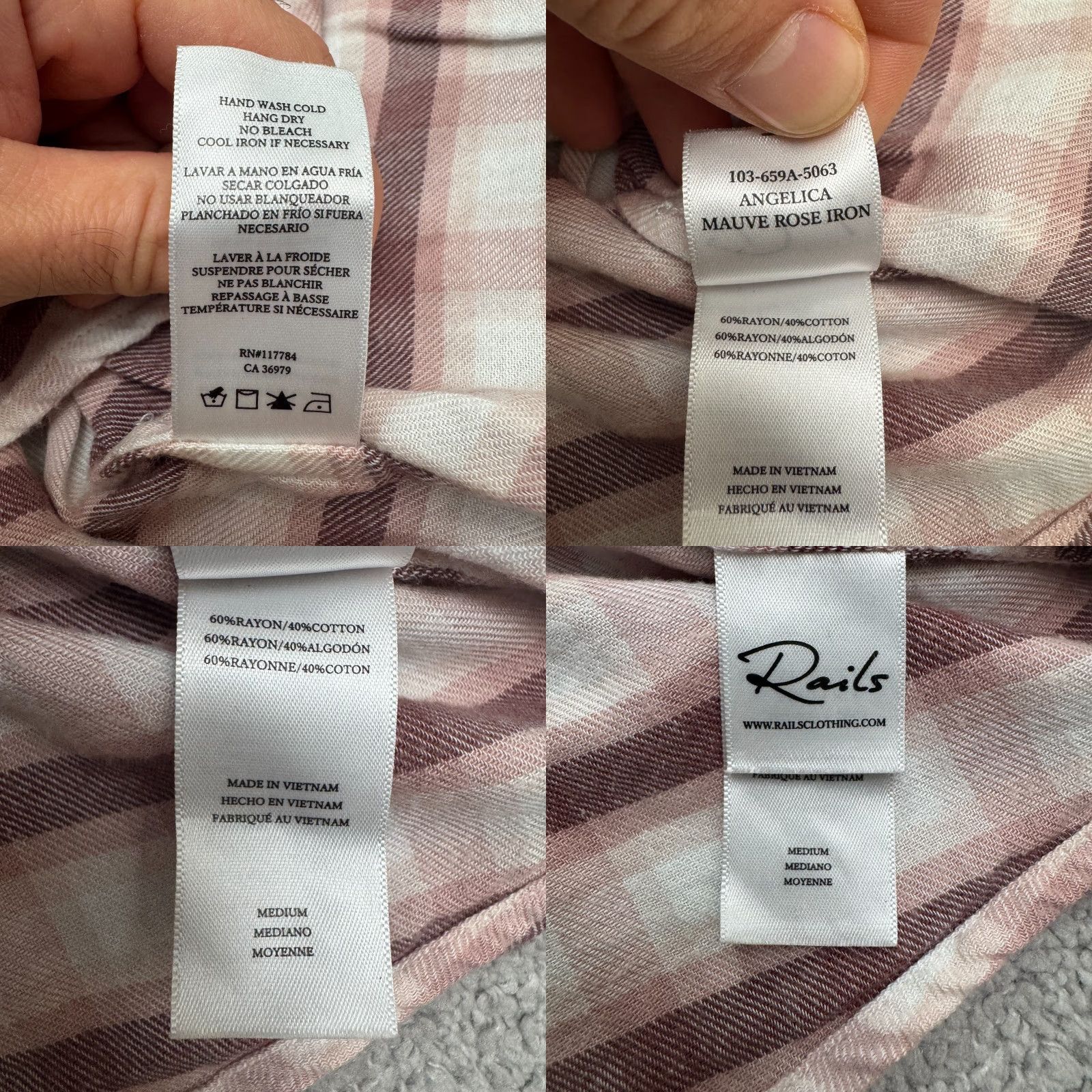 Rails Rails Pink Plaid Button-Up Shirt Womens Medium Flannel Puff Sleeve Classic Size M / US 6-8 / IT 42-44 - 8 Thumbnail