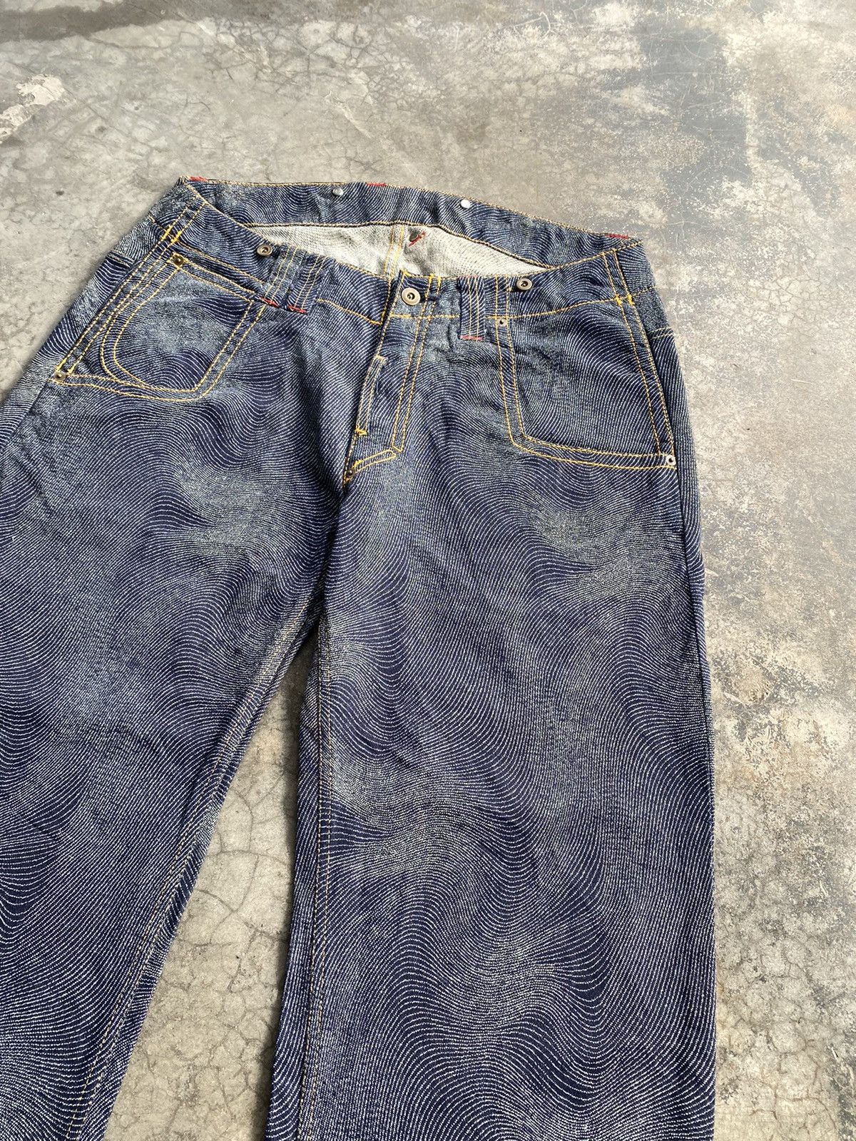 Hysteric Glamour × JNCO × Japanese Brand Baggy Jeans Vintage Scovill Rivet Spiral Waves Size US 34 / EU 50 - 8 Thumbnail