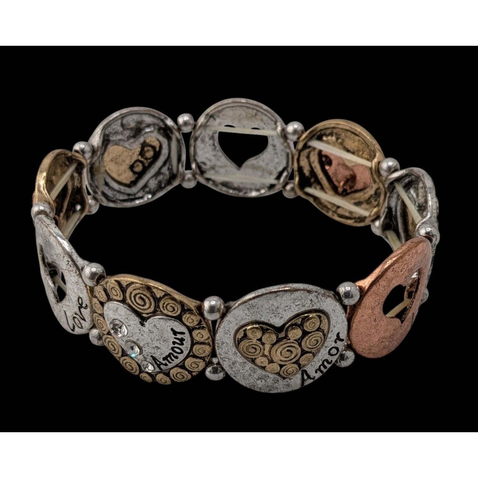 Other Rustic Love & Amour Multicolor Stretch Bracelet Heart Size ONE SIZE - 1 Thumbnail