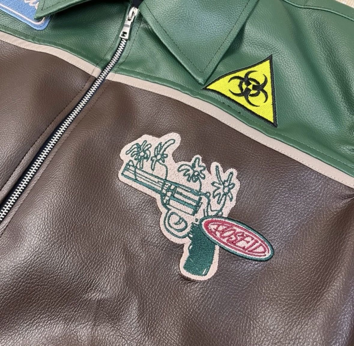 Other Leather bomber jacket griz leather jacket streetwear Size US L / EU 52-54 / 3 - 5 Thumbnail