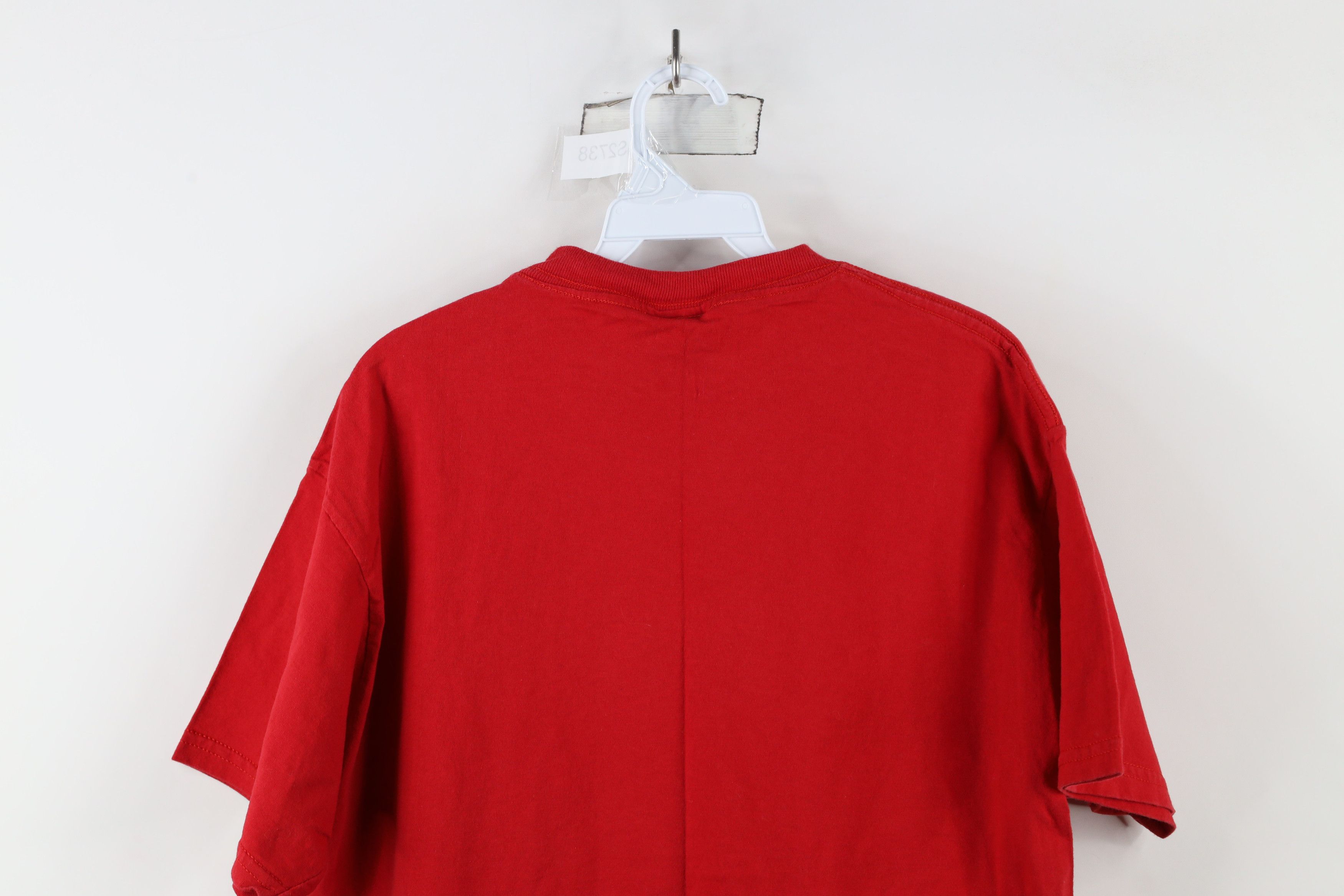 Disney × Vintage Vintage 90s Disney Spell Winnie the Pooh T-Shirt Red Cotton Size L / US 10 / IT 46 - 9 Thumbnail