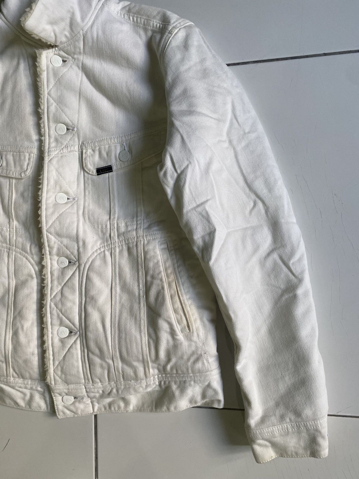 Lee Vintage 90s Lee Rider Sanforized Sherpa jean White Jackers Size M / US 6-8 / IT 42-44 - 5 Thumbnail