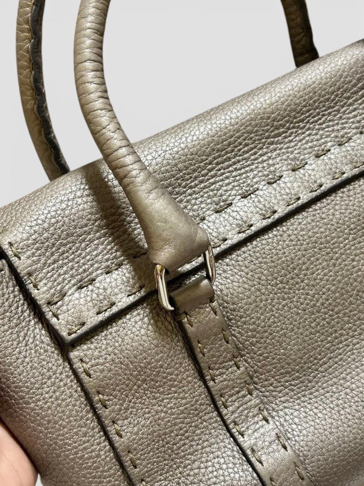 Fendi Fendi - Selleria Small Leather Handbag Taupe Size ONE SIZE - 6 Thumbnail