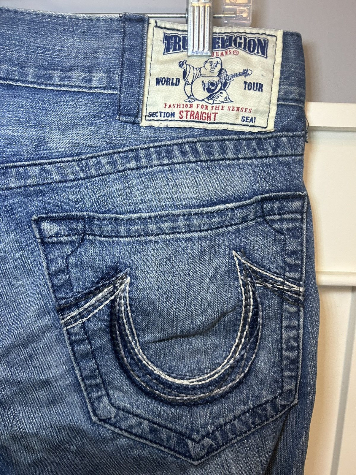 True Religion Vintage True Religion multi stitch logo straight blue jeans Size US 34 / EU 50 - 8 Thumbnail