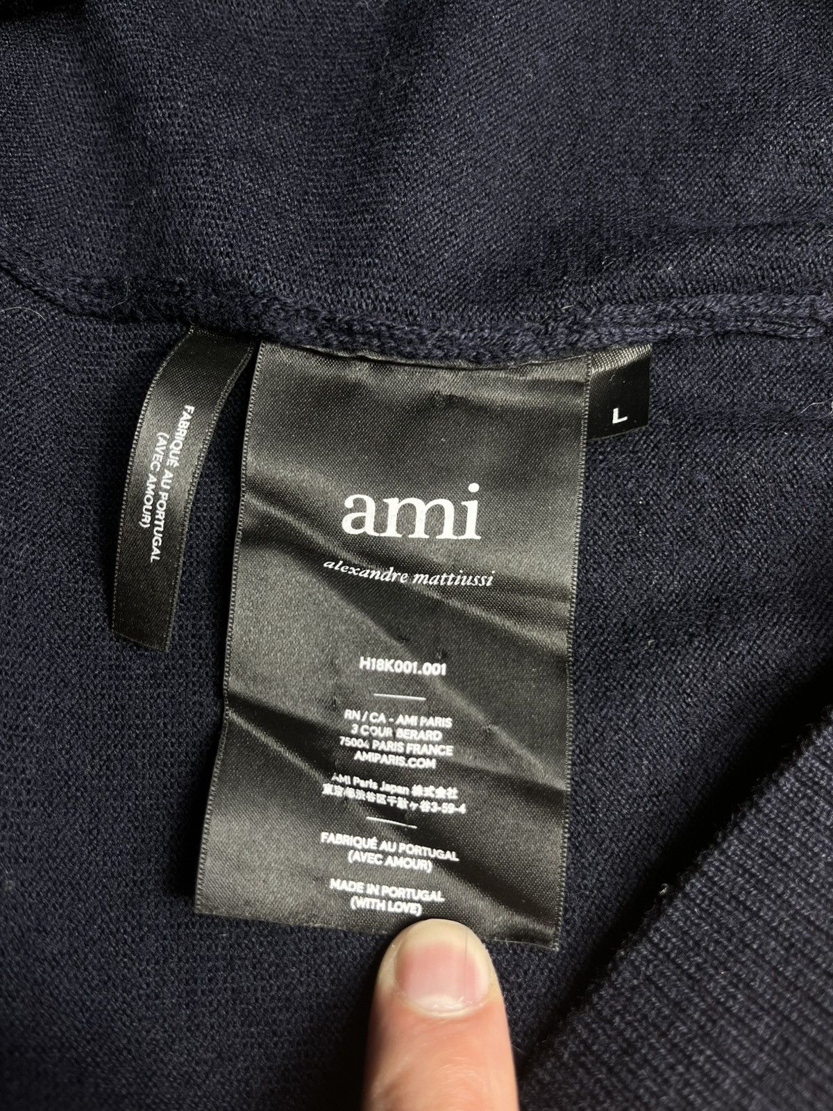 AMI Men's Ami Embroidered Heart Wool Crewneck Knit Sweater Size US L / EU 52-54 / 3 - 7 Thumbnail