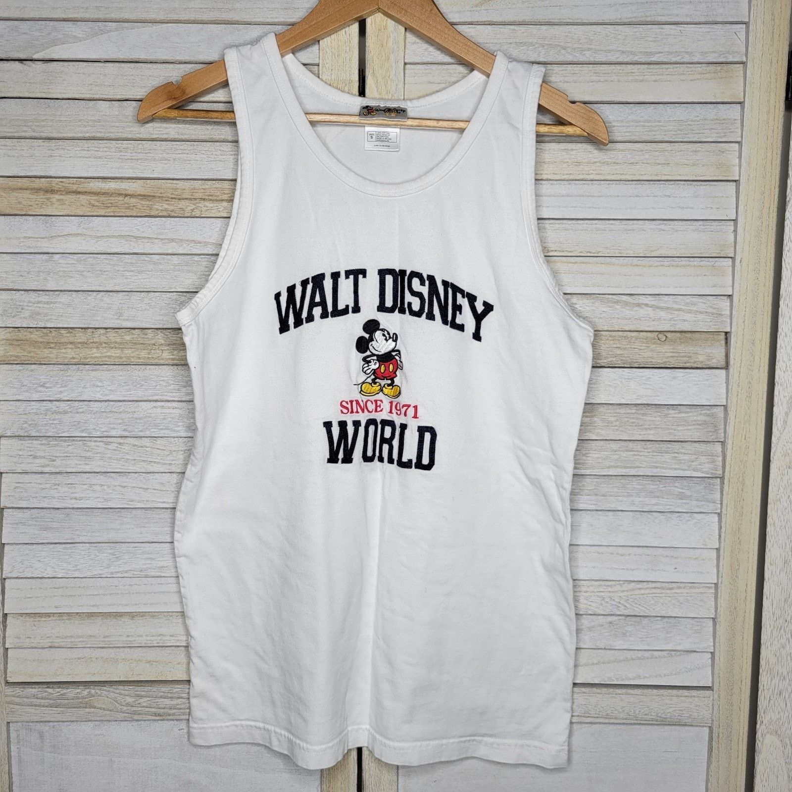 Disney Disney World Mickey Mouse Shirt Mens Small White Tank Top Size US M / EU 48-50 / 2 - 1 Thumbnail
