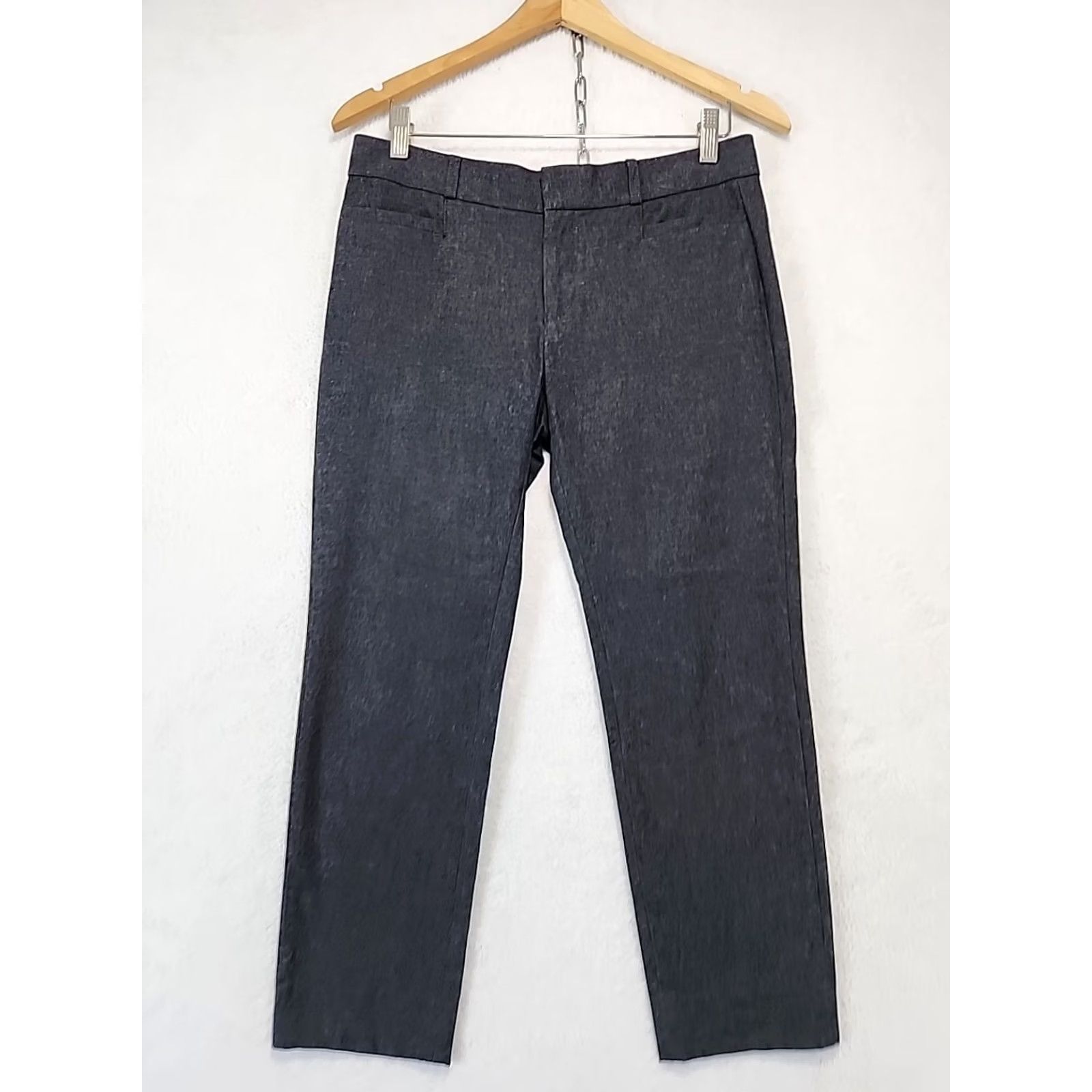 Banana Republic VINTAGE Banana Republic Women's 4 Cropped Gray Sloan Stretch Pants Career Casual Office Size 27" / US 4 / IT 40 - 2 Thumbnail