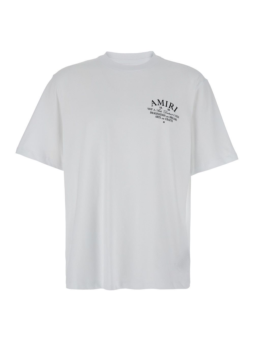 Amiri White Crew Neck T-Shirt with Logo Print on the Front in Cotton for Men Size US S / EU 44-46 / 1 - 1 Preview