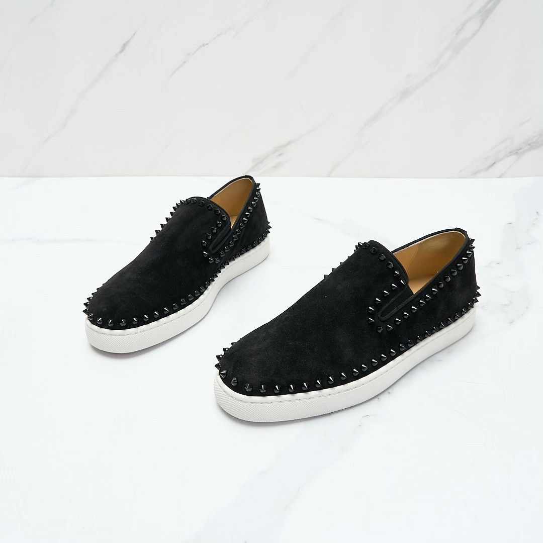 Christian Louboutin Christian Louboutin Men's Studded Suede Sneakers Size US 8 / EU 41 - 1 Thumbnail