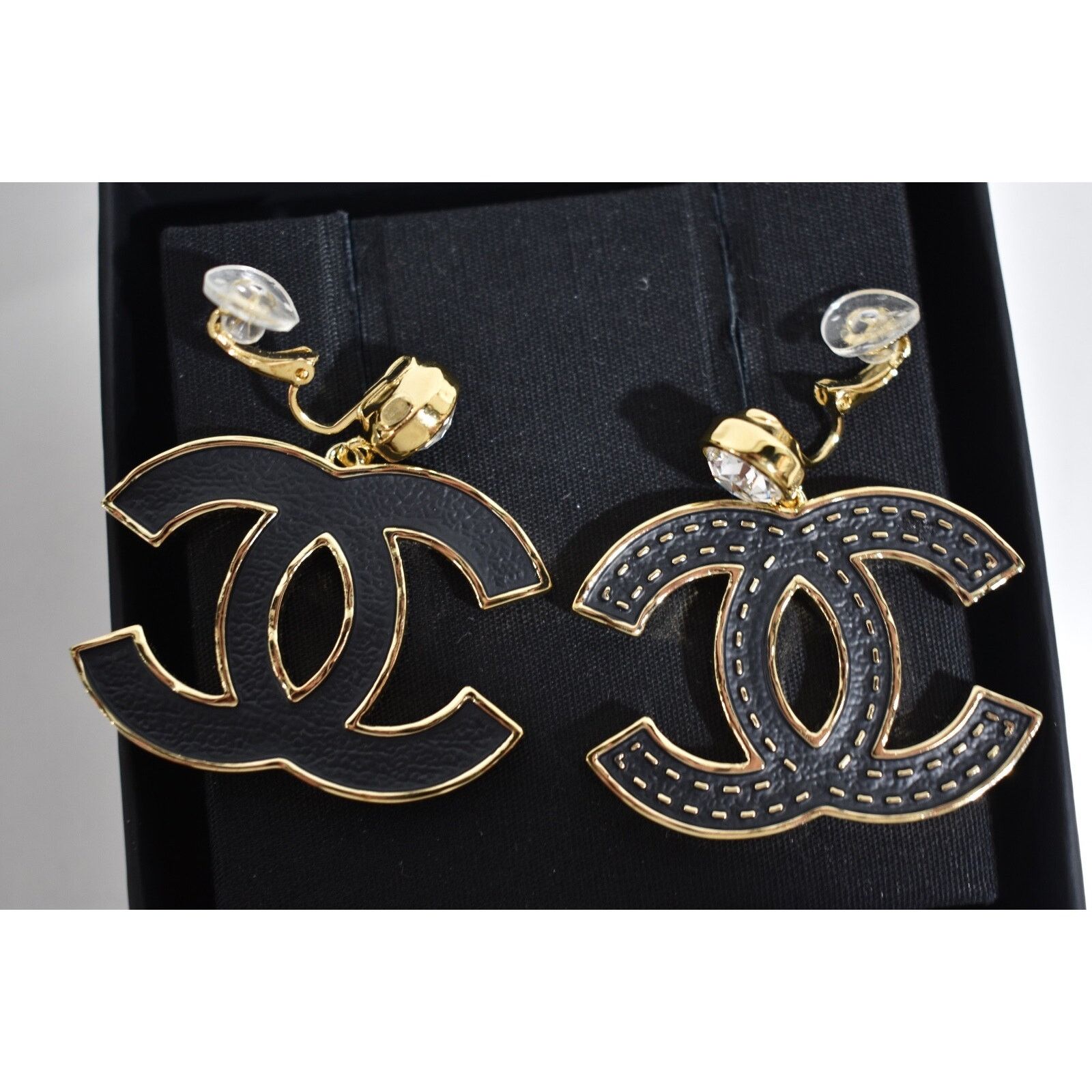 Chanel Chanel Gold Crystal Clip On Dangle Drop Statement Earrings Size ONE SIZE - 12 Thumbnail