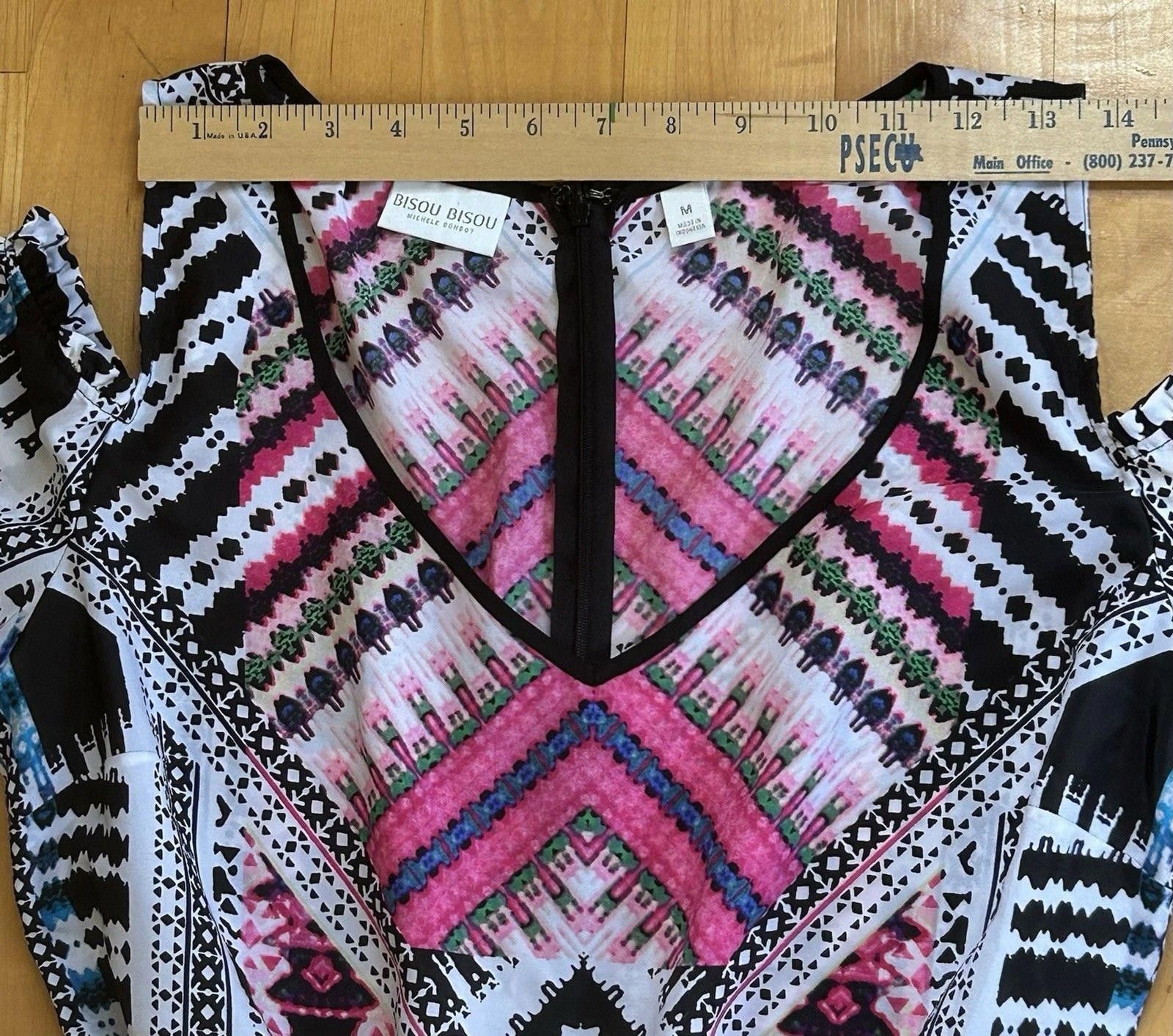 Other Bisou Bisou, Michelle Bohbot Multi Color Print Lace Romper M Size 32" / US 10 / IT 46 - 5 Thumbnail