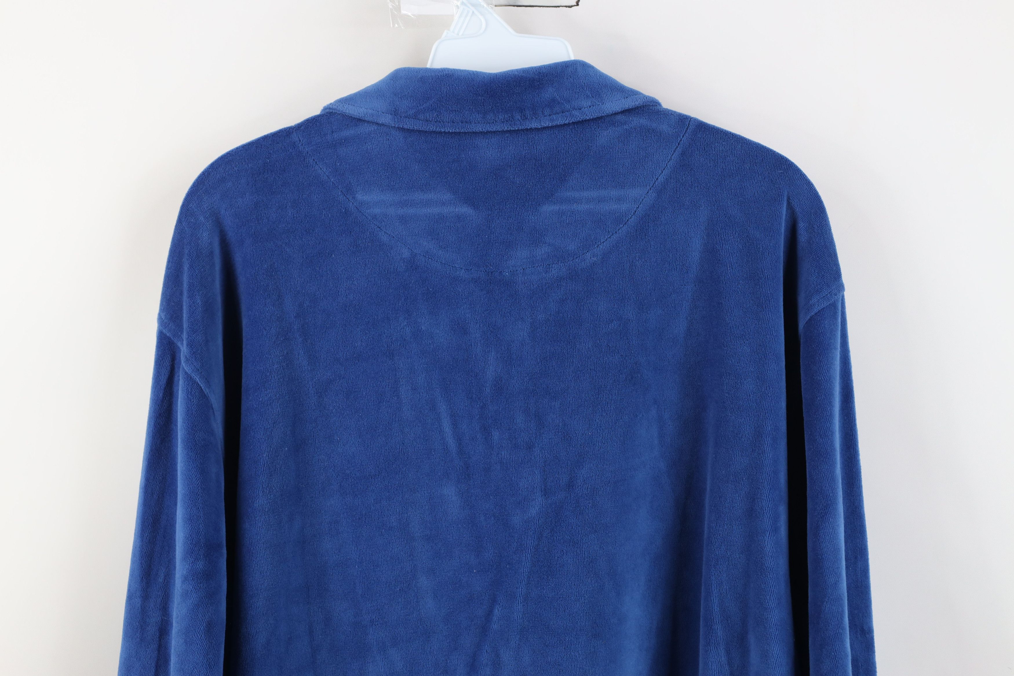 Vintage Vintage 90s Streetwear Velour Collared Pullover Sweater Size US L / EU 52-54 / 3 - 12 Thumbnail