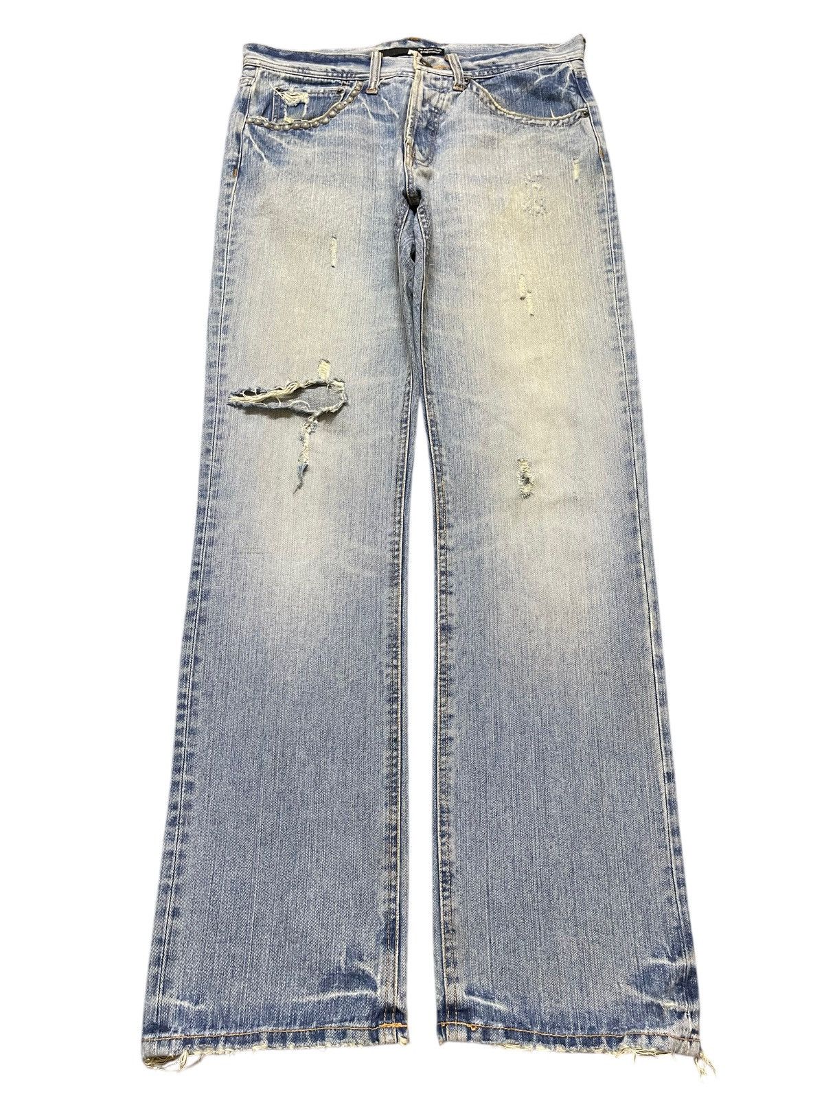 KMRii Vintage Japanese Brand Studded Faded Mud Wash Distress Loose Size US 32 / EU 48 - 1 Thumbnail